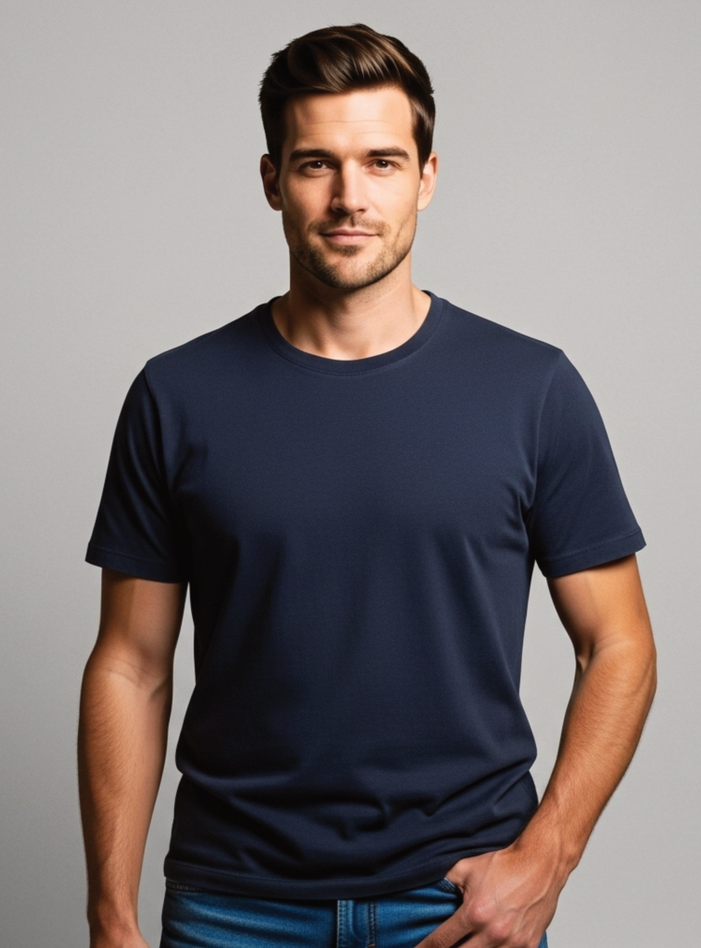 Polera de hombre overzise algodón gamuza-0