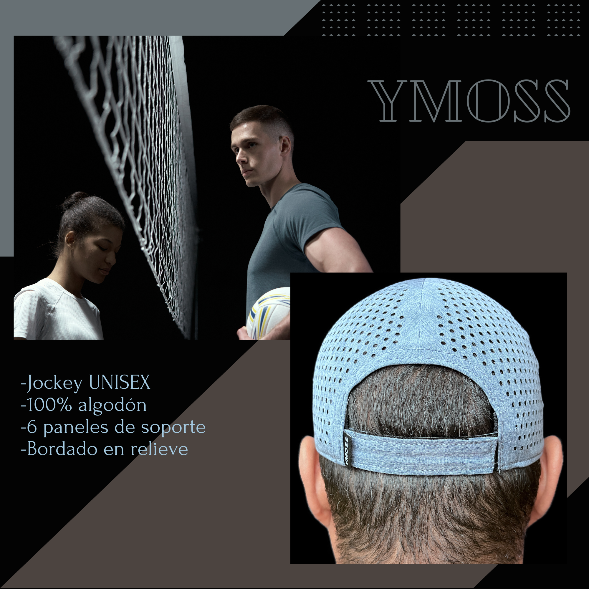 Gorro Jockey Unisex Hombre Mujer Sobrio Gris-1