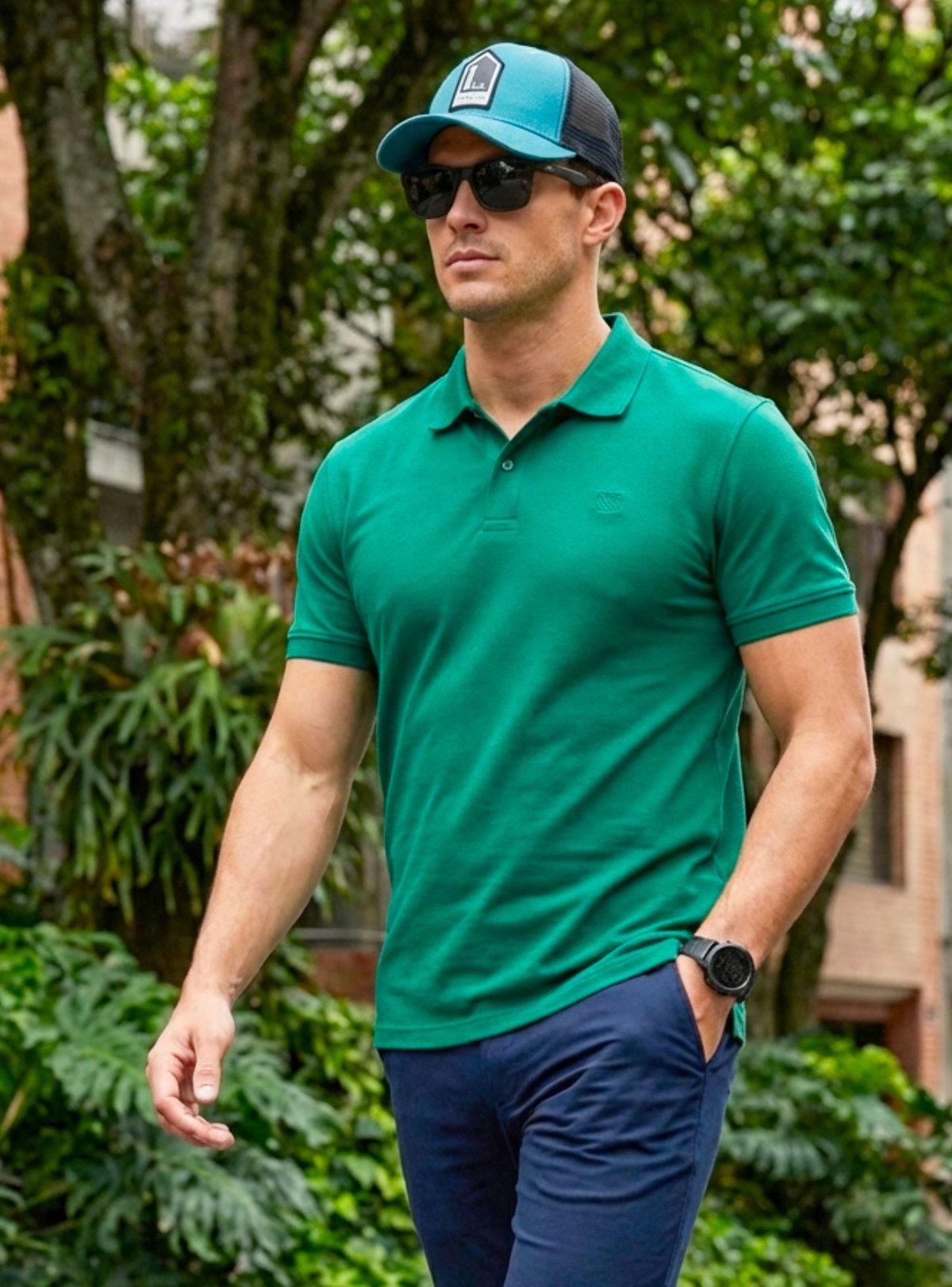 Jockey Trucker Gorra Premium YMOSS - Turquesa y Negro con Parche Geométrico-1