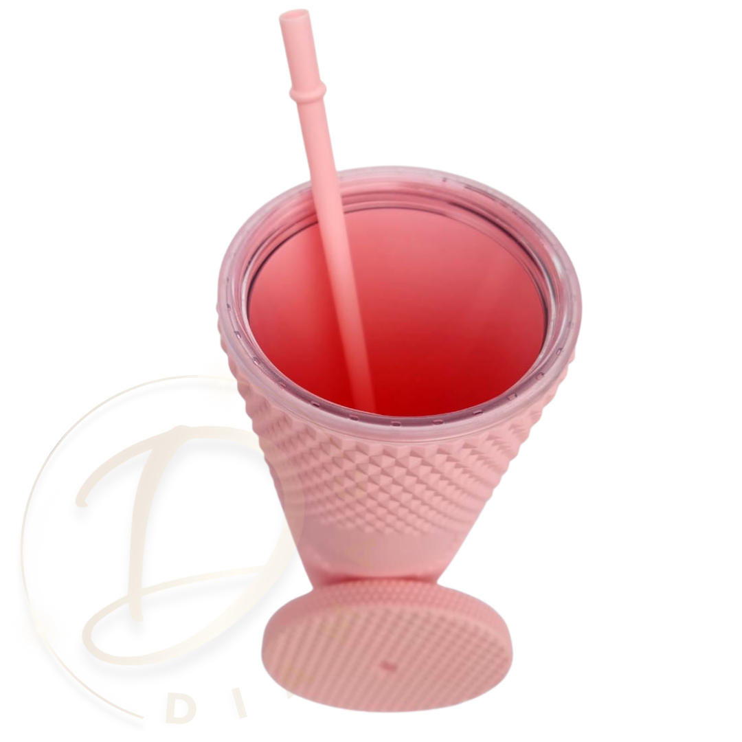 Vaso Mug Tublr Stud Botella Motivacional Vaso con Bombilla Rosado-2