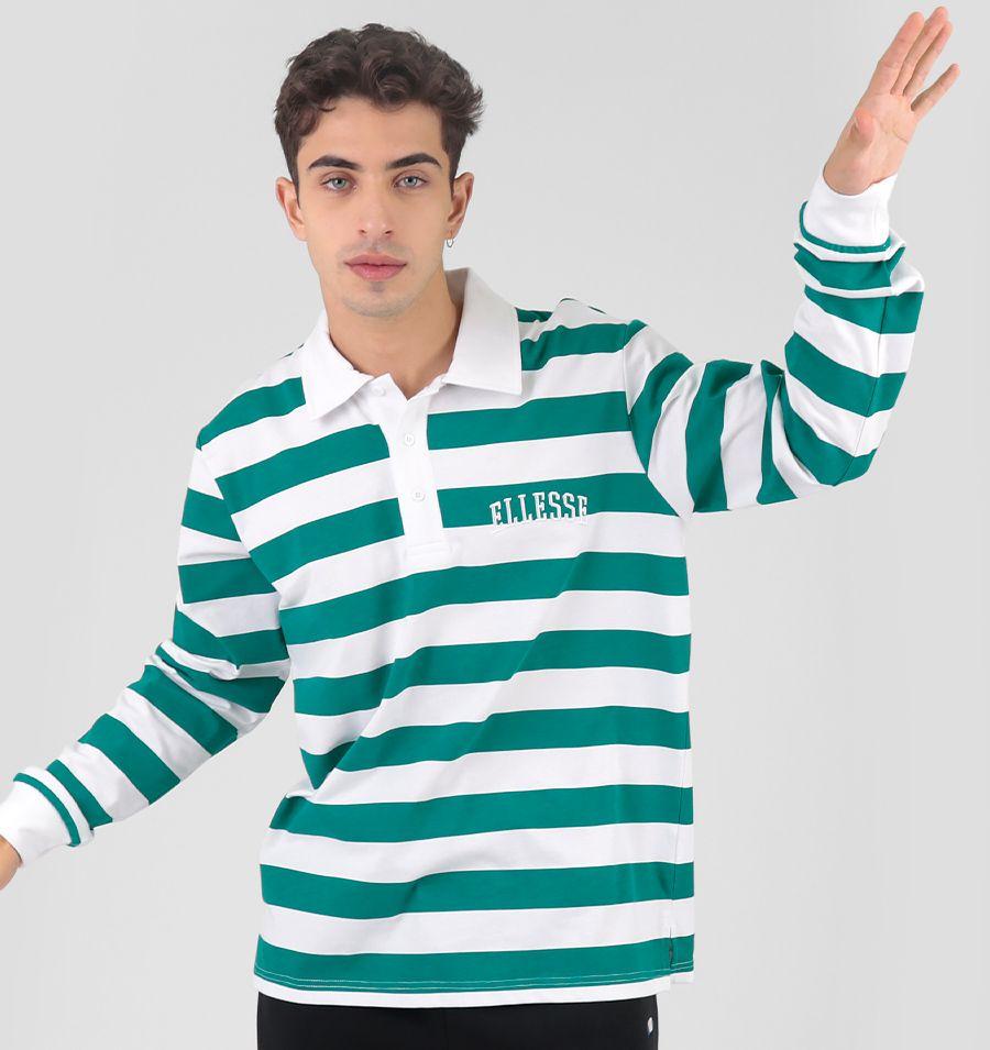 POLERA HOMBRE ELLESSE BROOKS RAYAS/VERDE-4