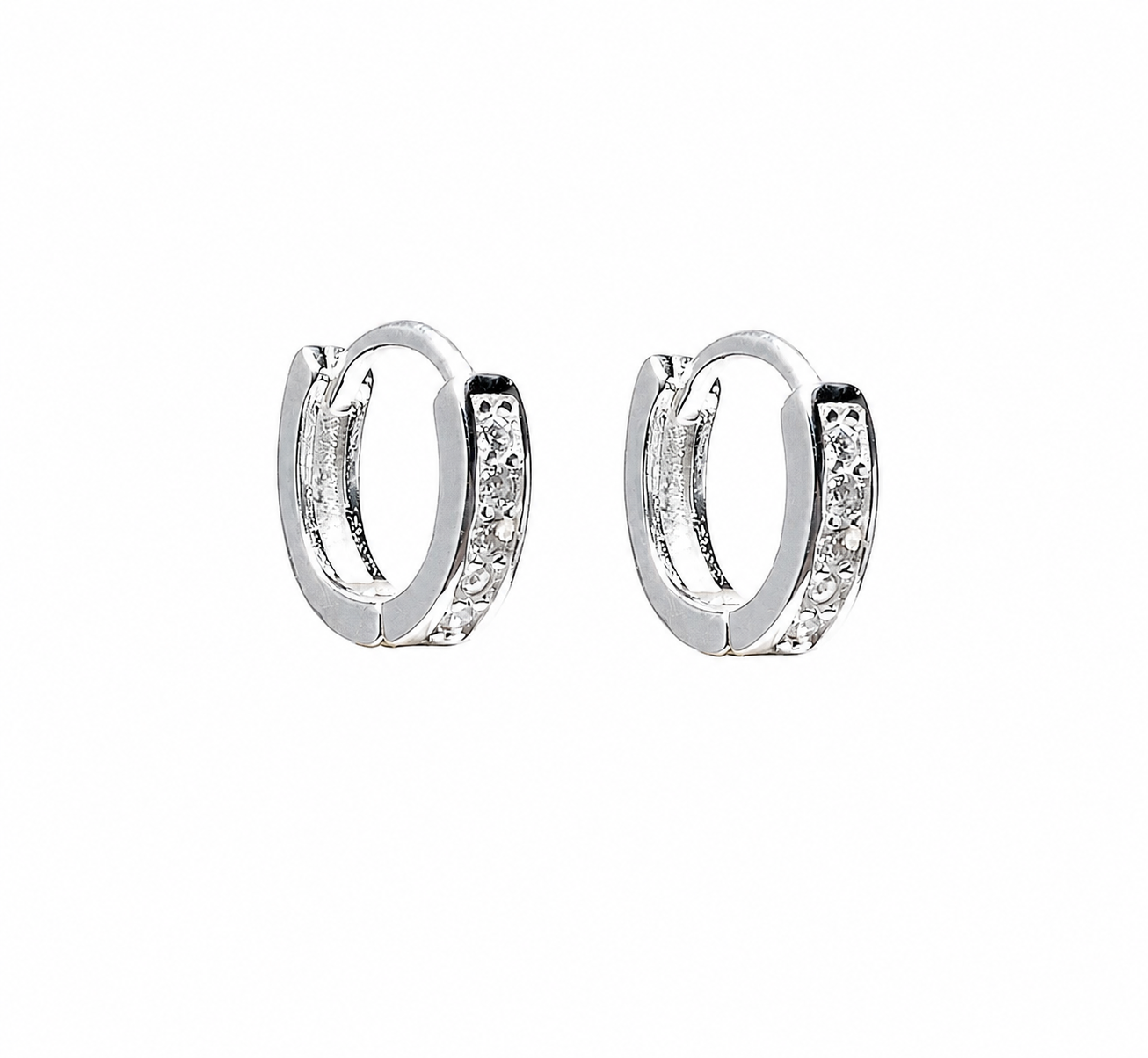 Aros Plata Mujer Argolla Peque os Circones Blancos-0
