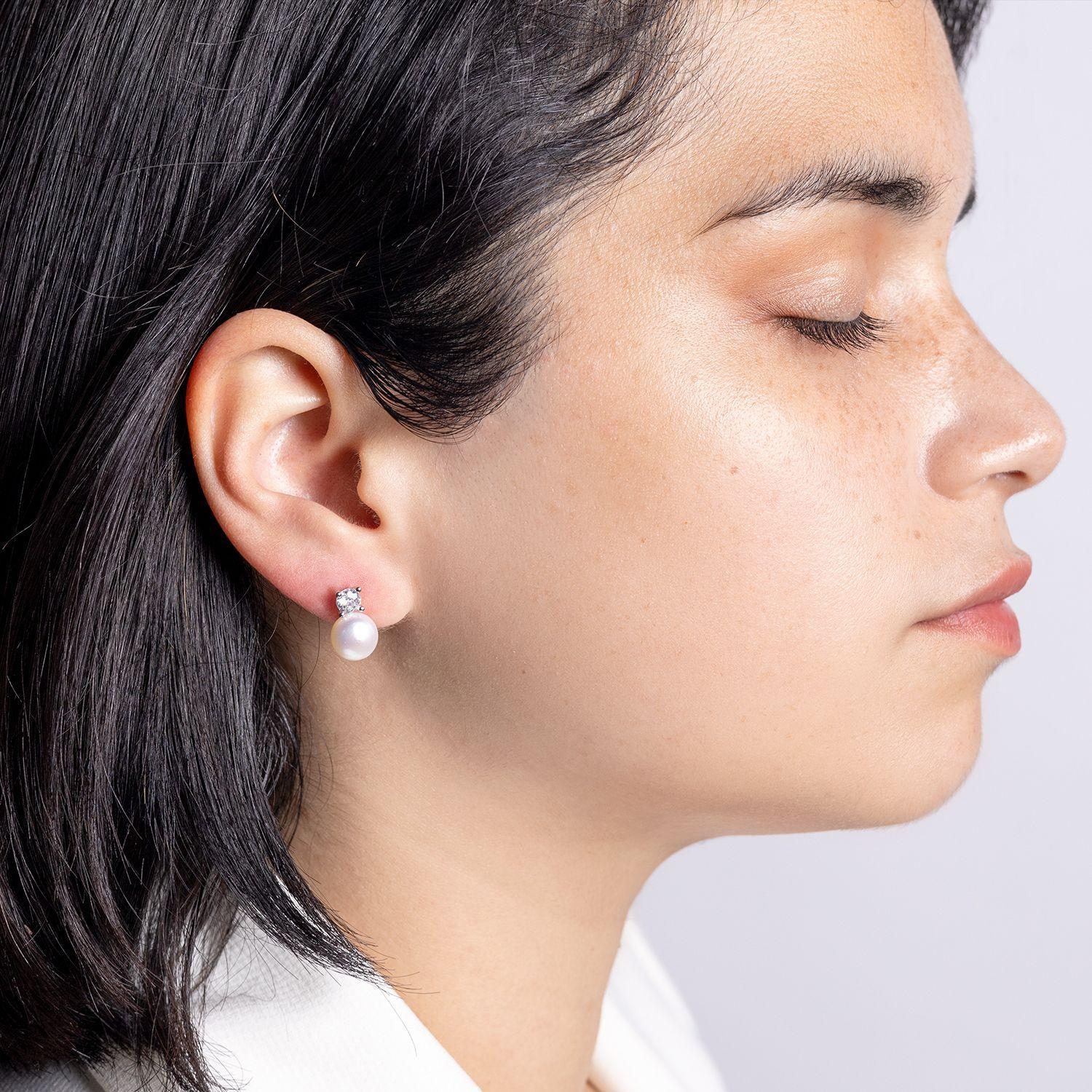 Aros Plata Mujer Perla de Rio y Circon-3