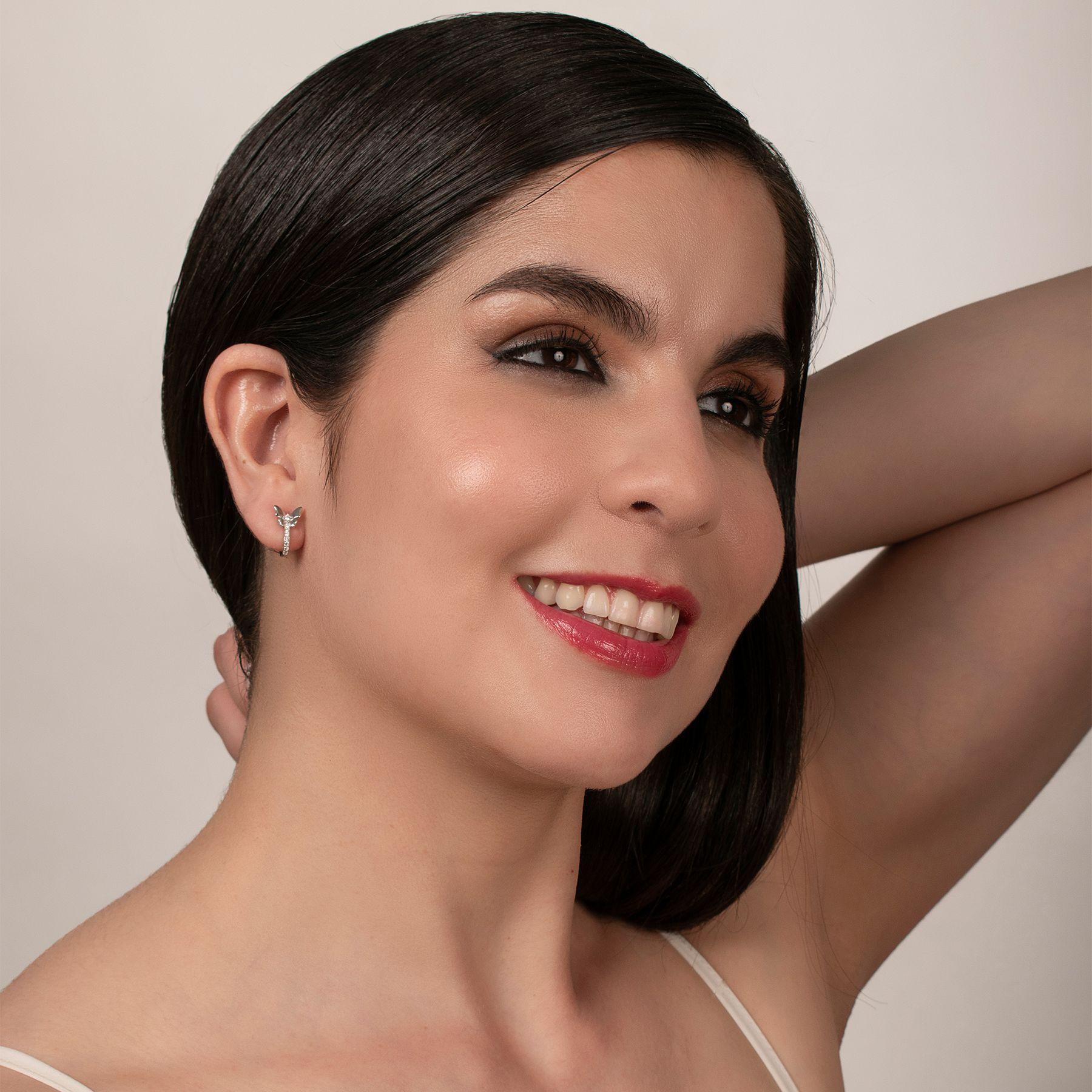 Aros Plata Mujer Mariposa-2