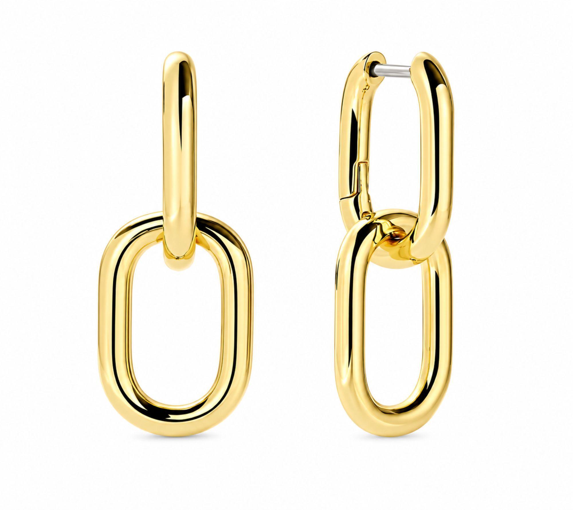 Aros Mujer Dorados Largos Knock-0