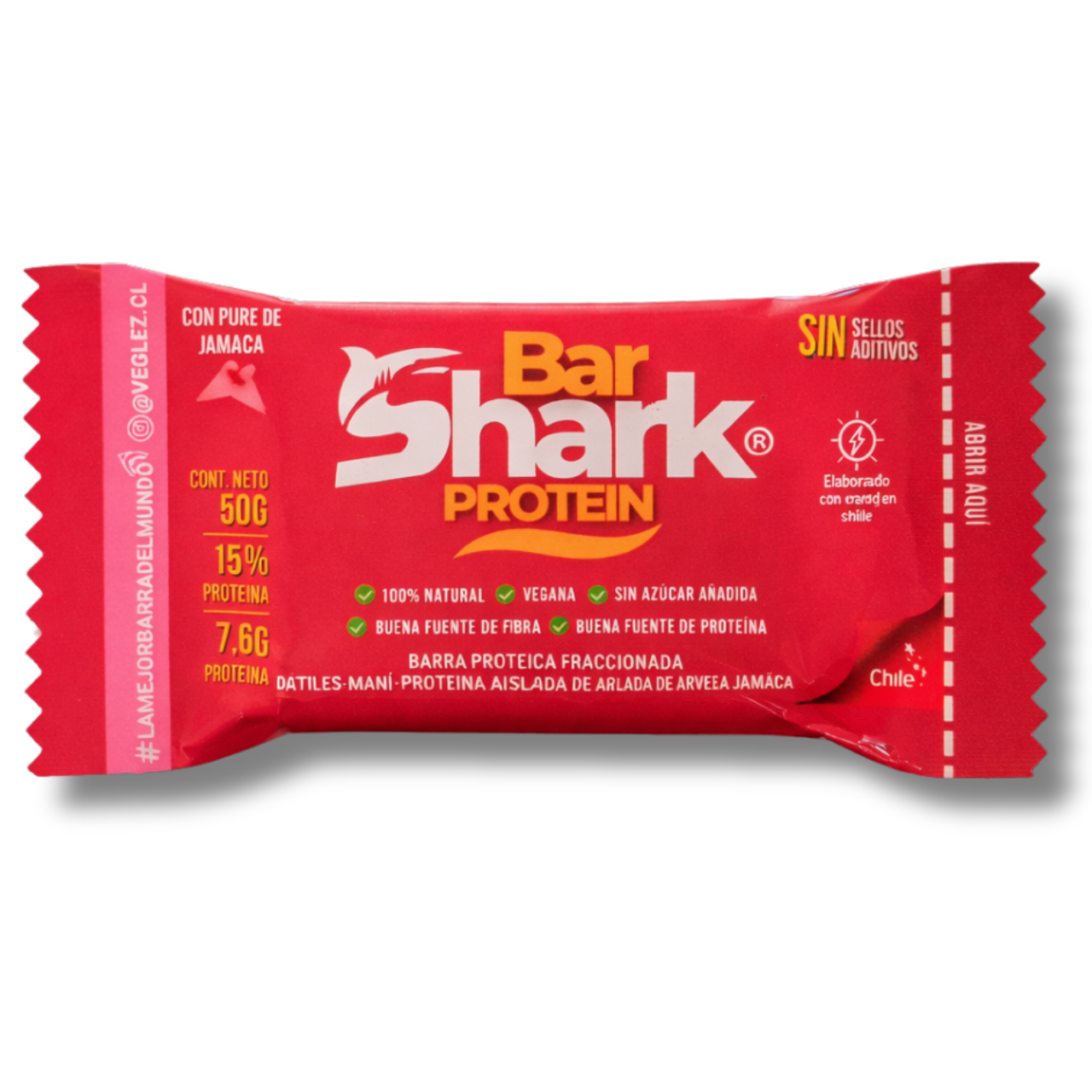 Shark Bar Protein Flor de Jamaica pack 10 unidades barras proteicas-0