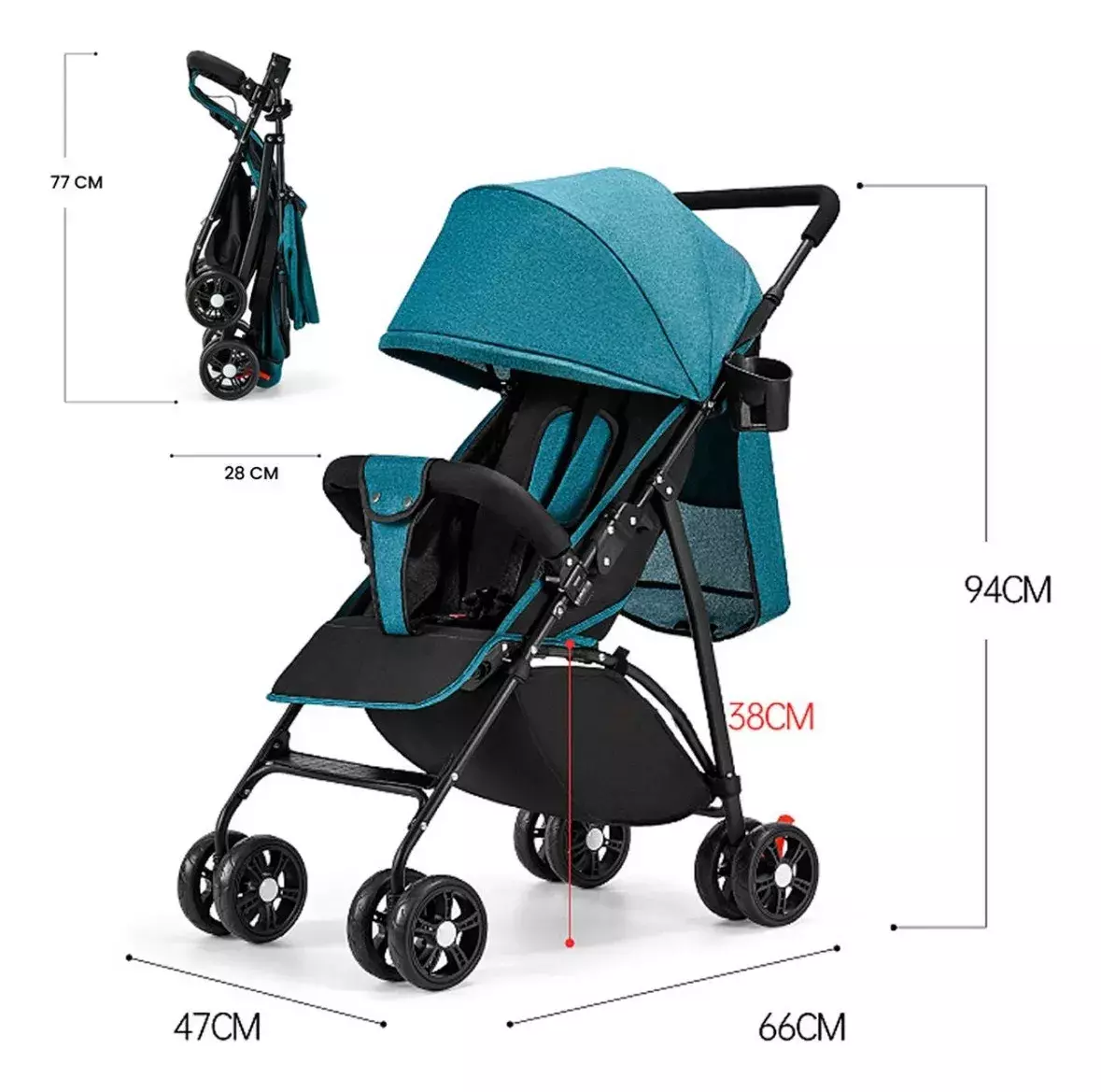 Coche Plegable Verde-2