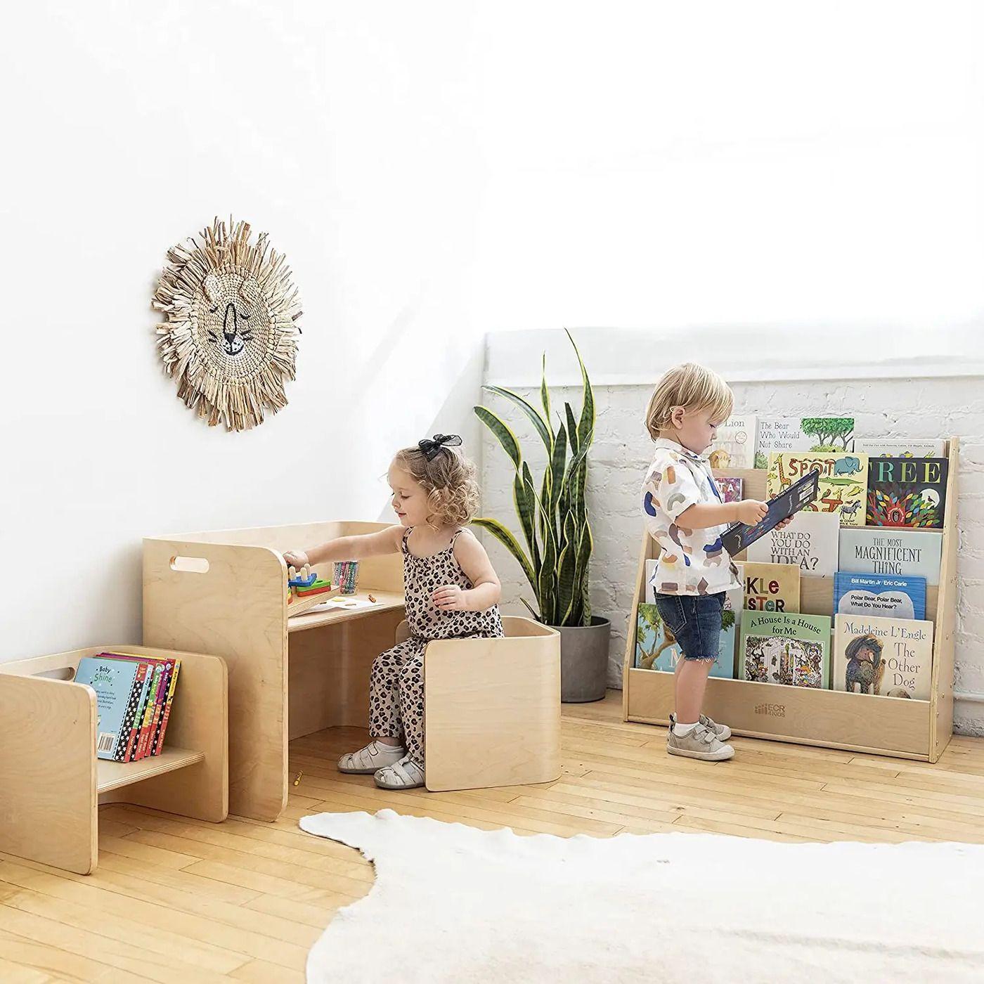 ESCRITORIO DE MADERA ERGONÓMICO INFANTIL -2