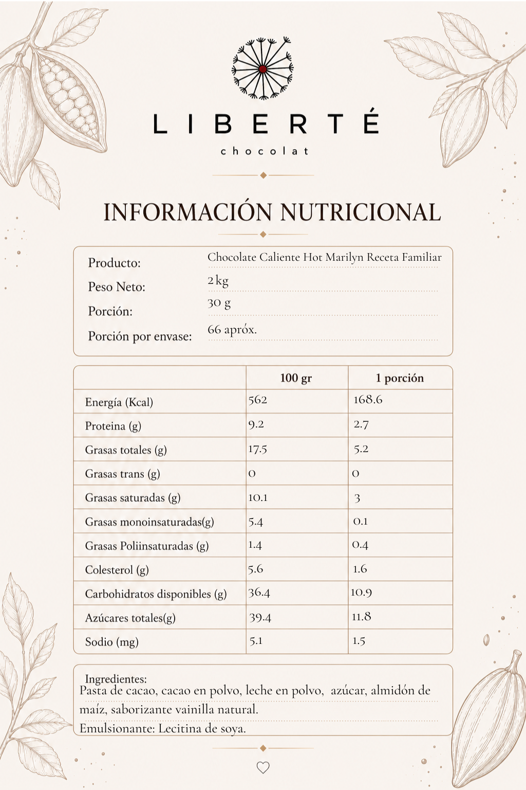 Chocolate Caliente Hot Marilyn Receta Familiar 2 kg-2