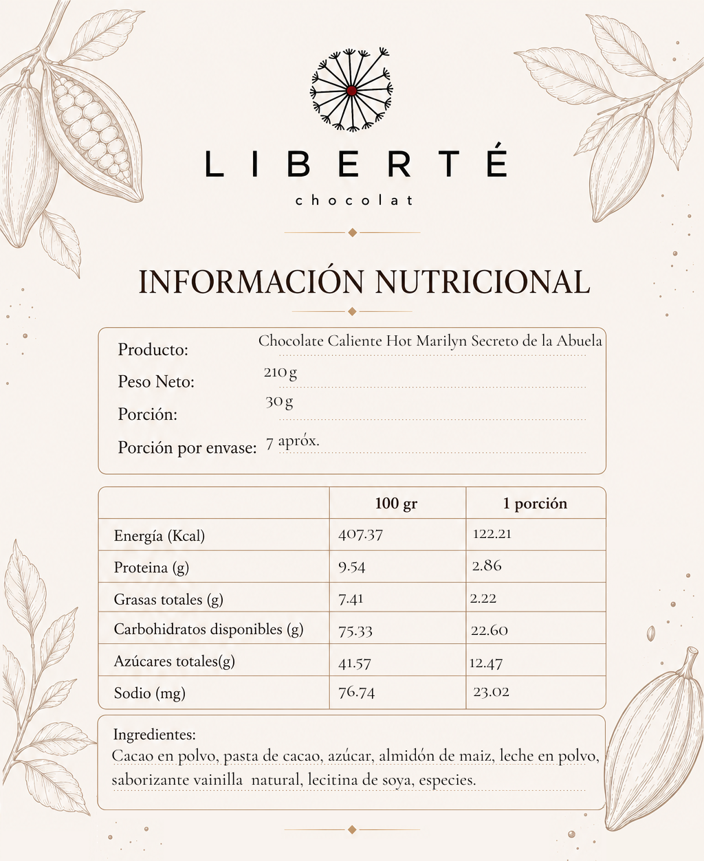 Chocolate Caliente Hot Marilyn Secreto de la Abuela Doypack 210 gramos-2