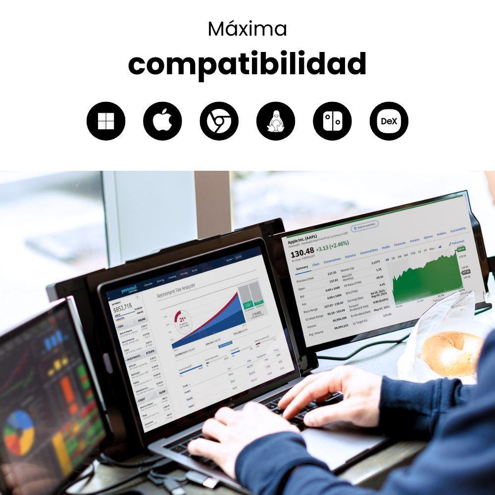 Monitor Portátil Doble 14.1 Trio Max 2da Generación-4