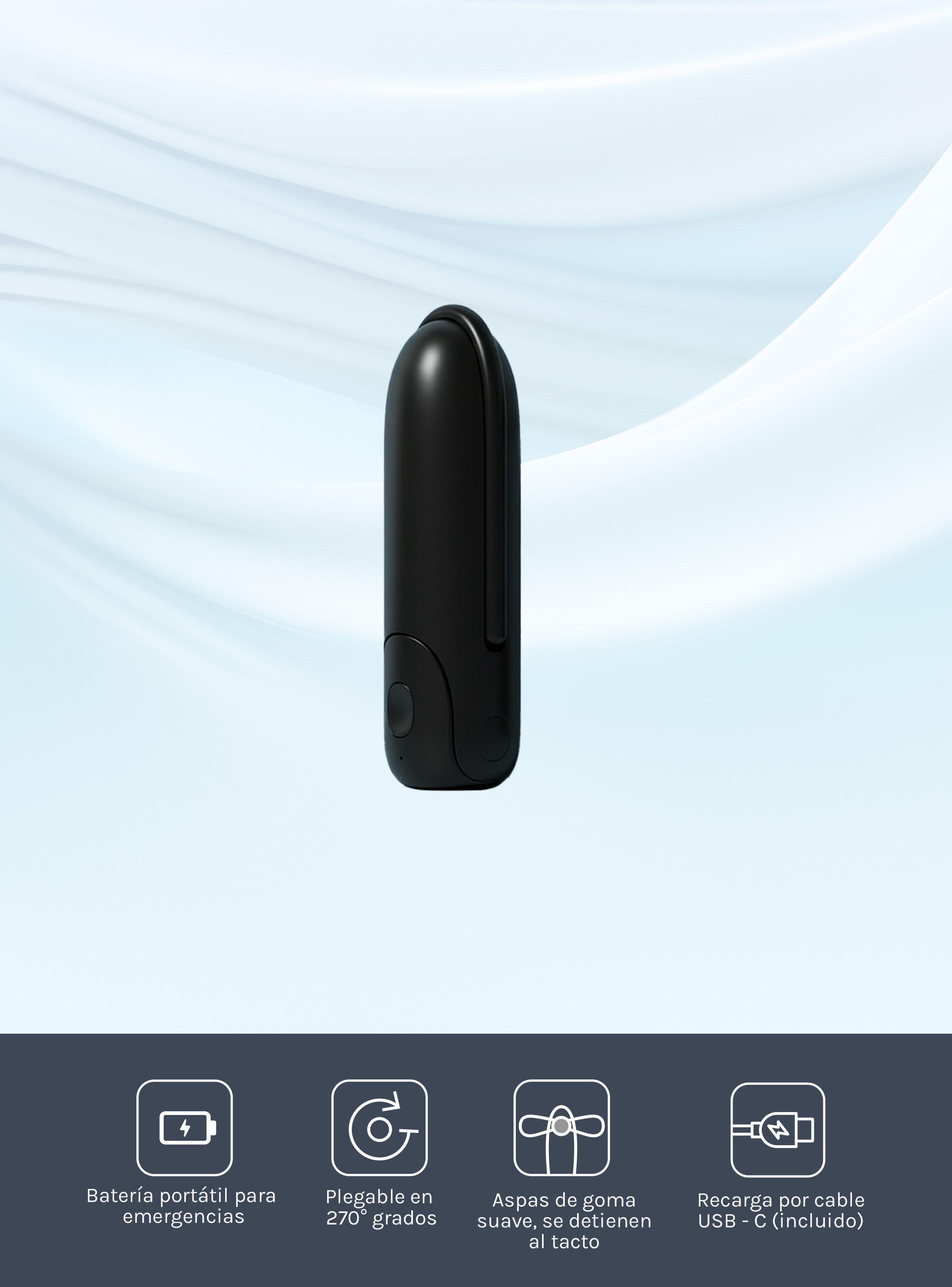 Mini Ventilador Recargable 3 en 1 Negro-5