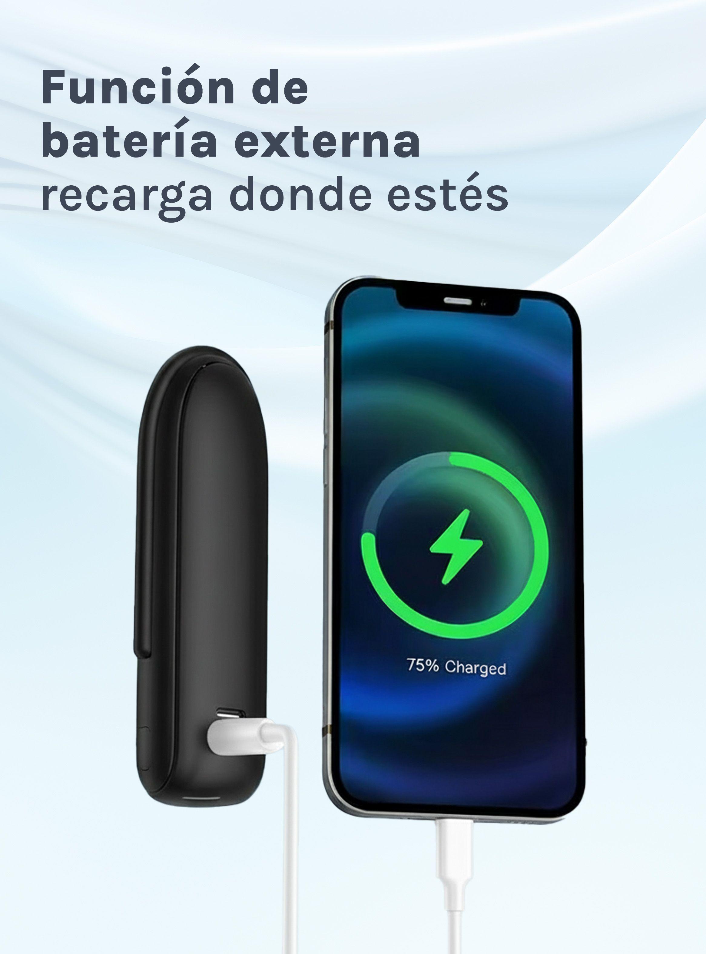 Mini Ventilador Recargable 3 en 1 Negro-6