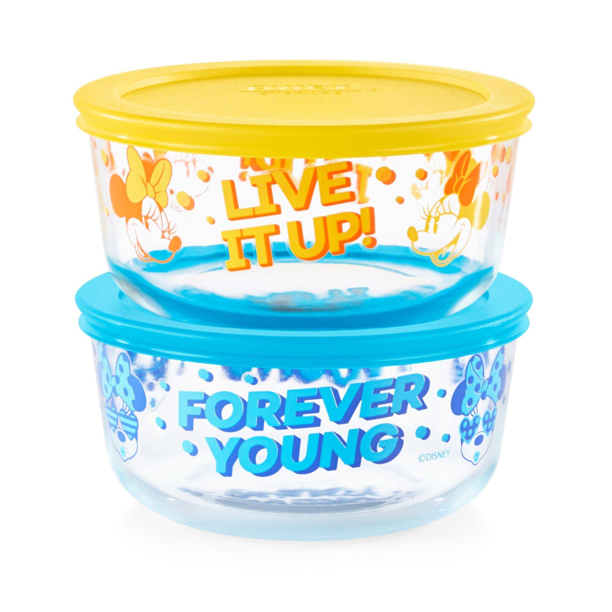 Set 2 fuentes Disney Minnie De Vidrio Con Tapa 950 ml Pyrex-0