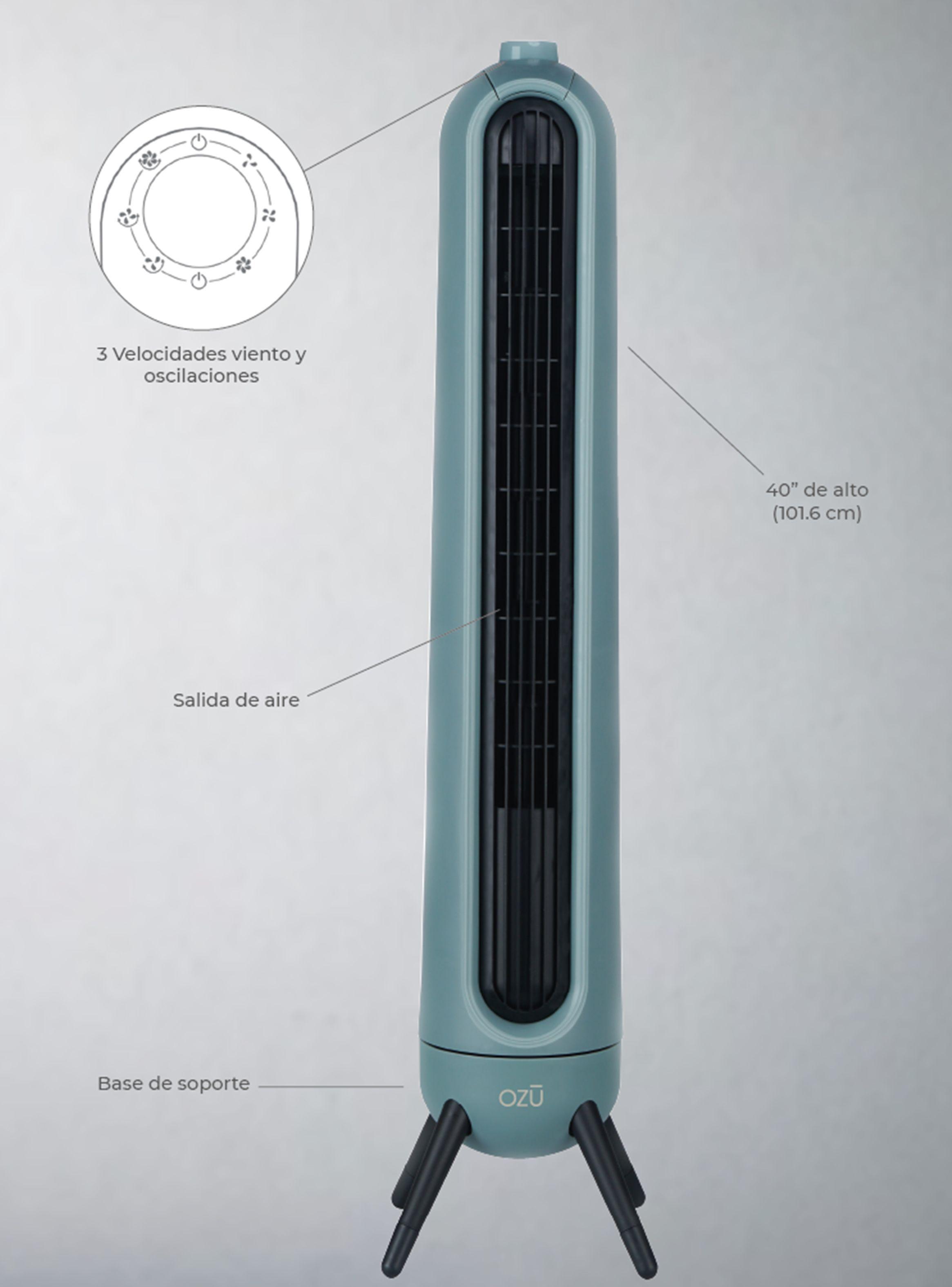 Ventilador torre Ozu patas color petroleo 35"-1