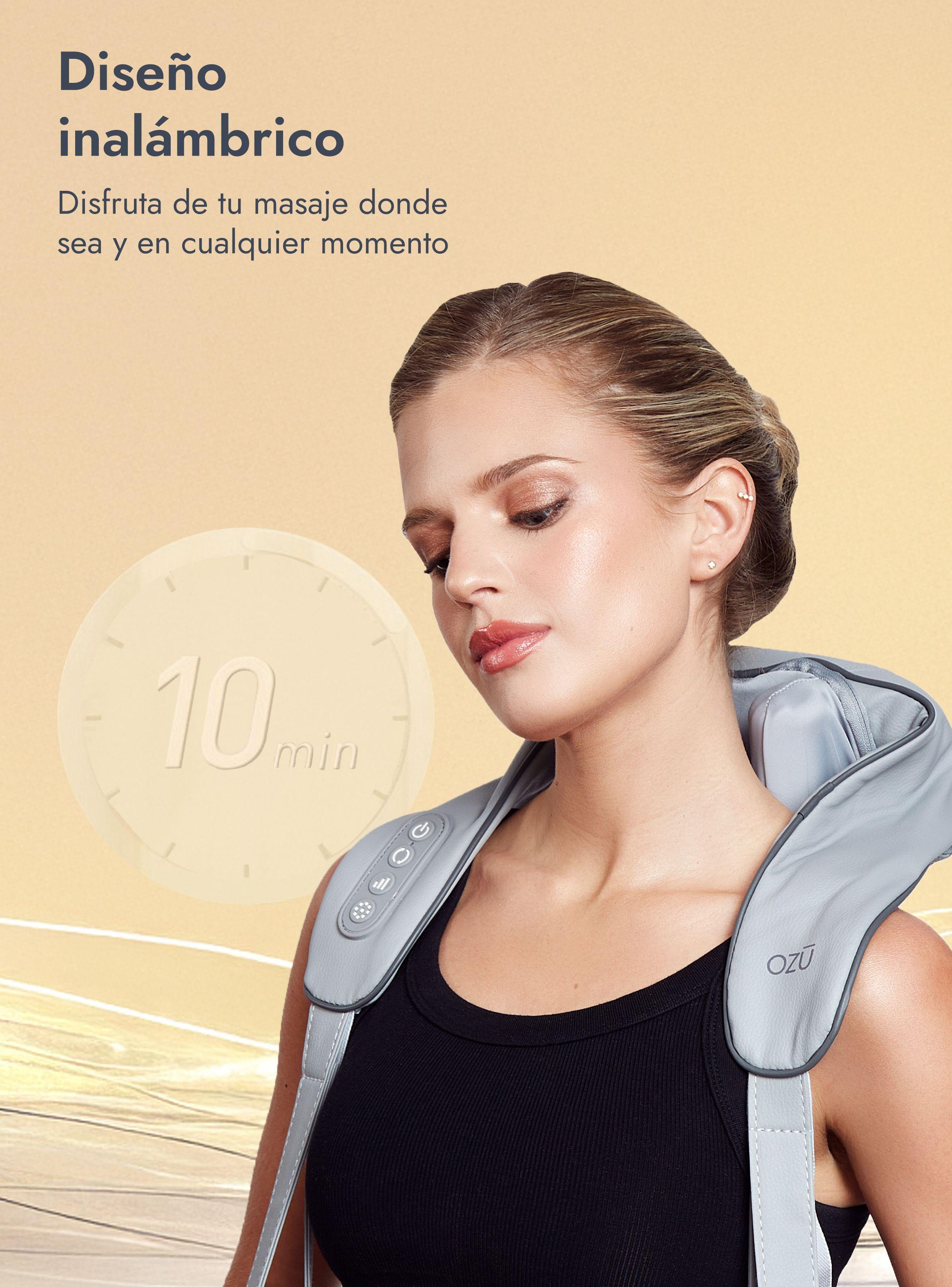 Masajeador de cuello y hombros Shiatsu Recargable con calor Gris Ozu-2