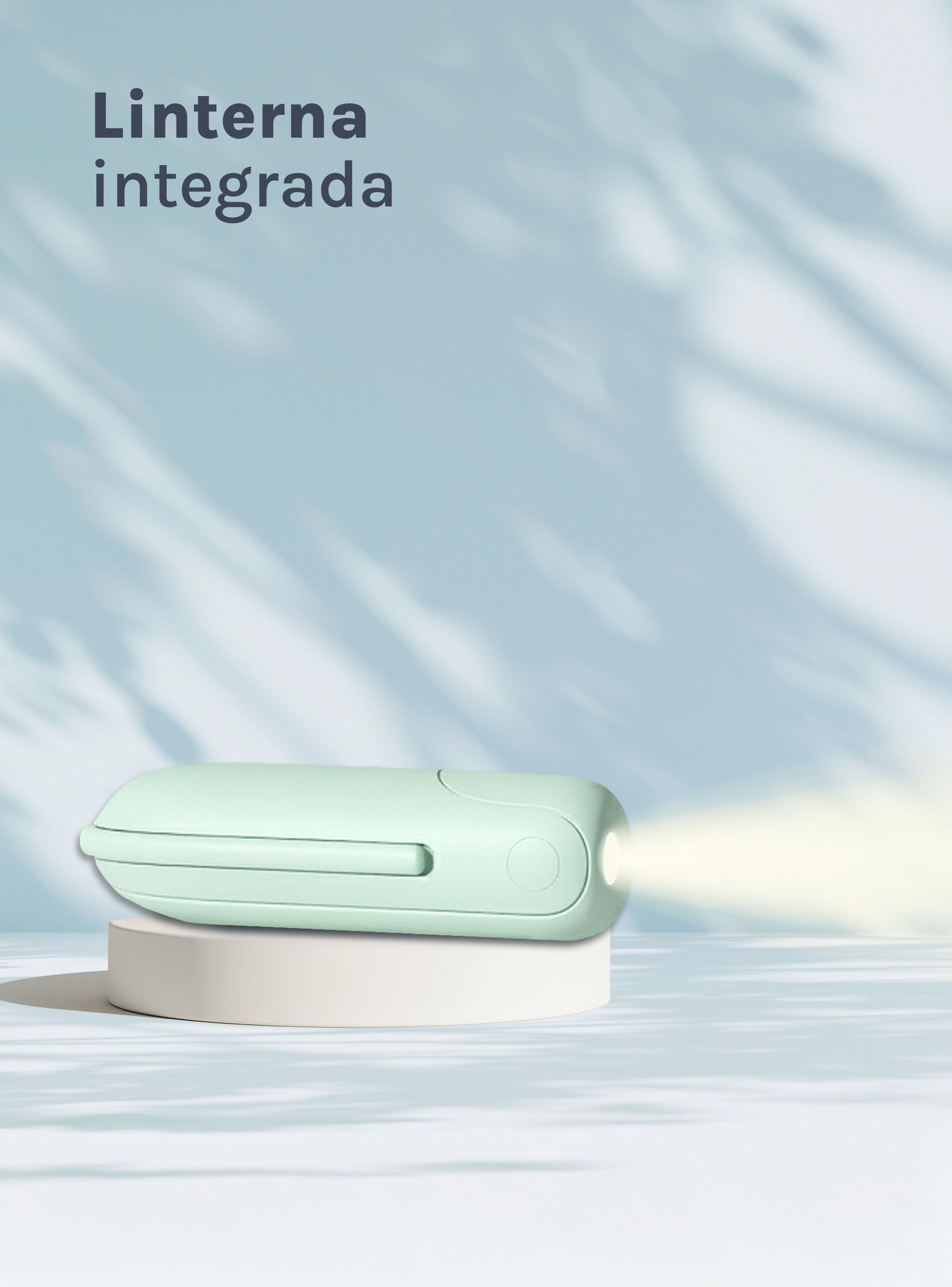 Mini Ventilador Ozu Recargable 3 en 1 Verde Claro-2