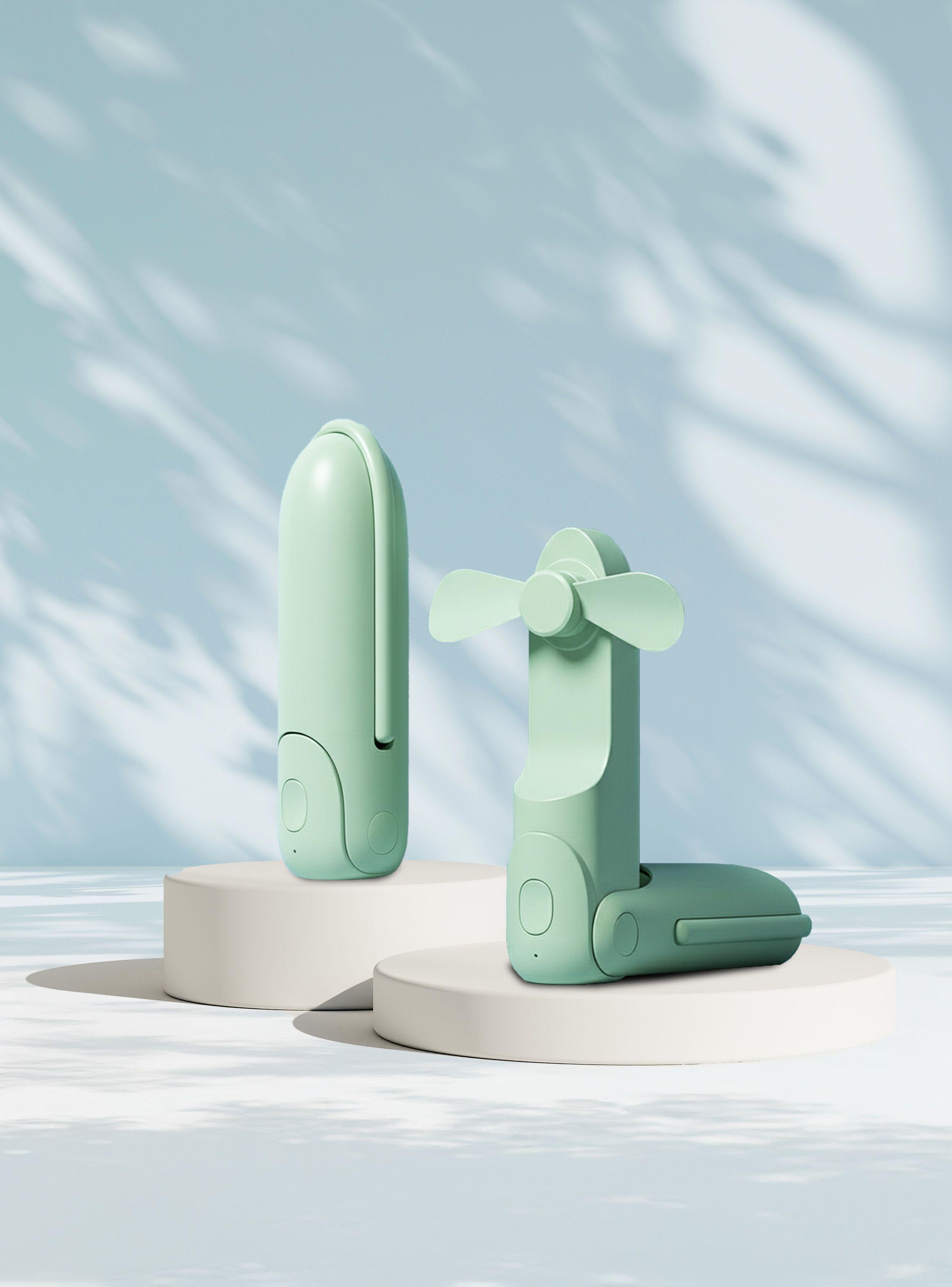 Mini Ventilador Ozu Recargable 3 en 1 Verde Claro-4