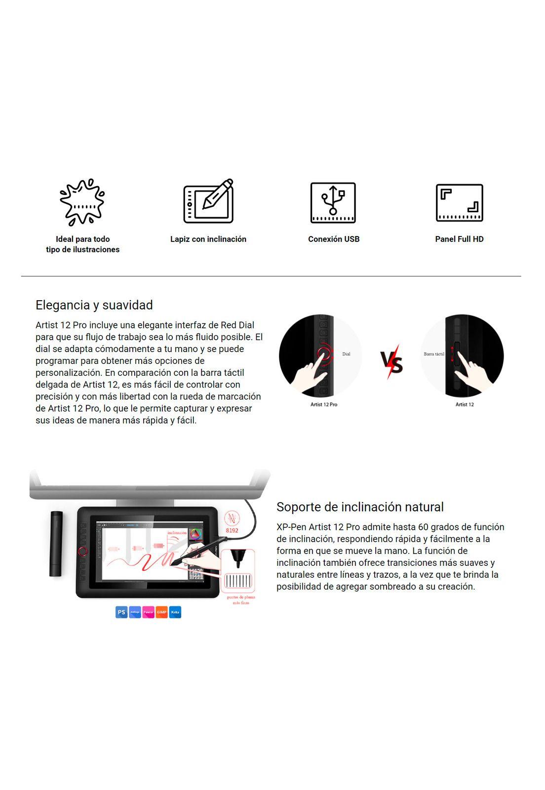 Tableta Digitalizadora XP-Pen Artist 12 Pro Con Pantalla IPS-2
