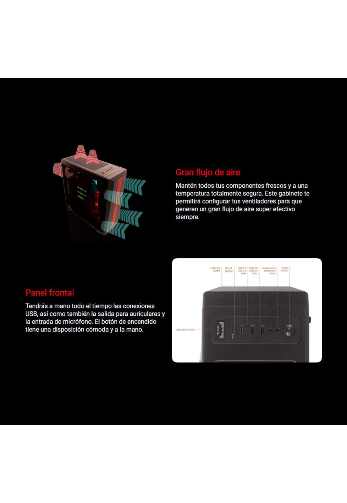 Gabinete Gamer CR100TG Riotoro Vidrio Templado-3