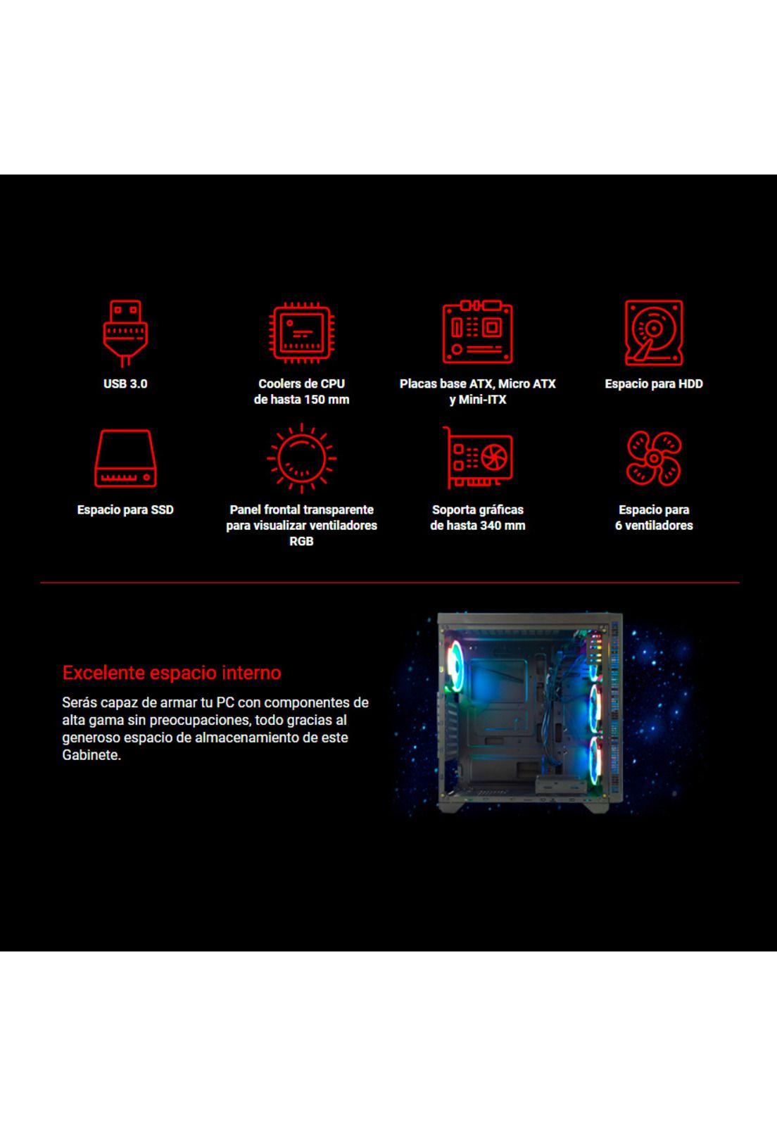 Gabinete Gamer CR110TG Riotoro Vidrio Templado-2