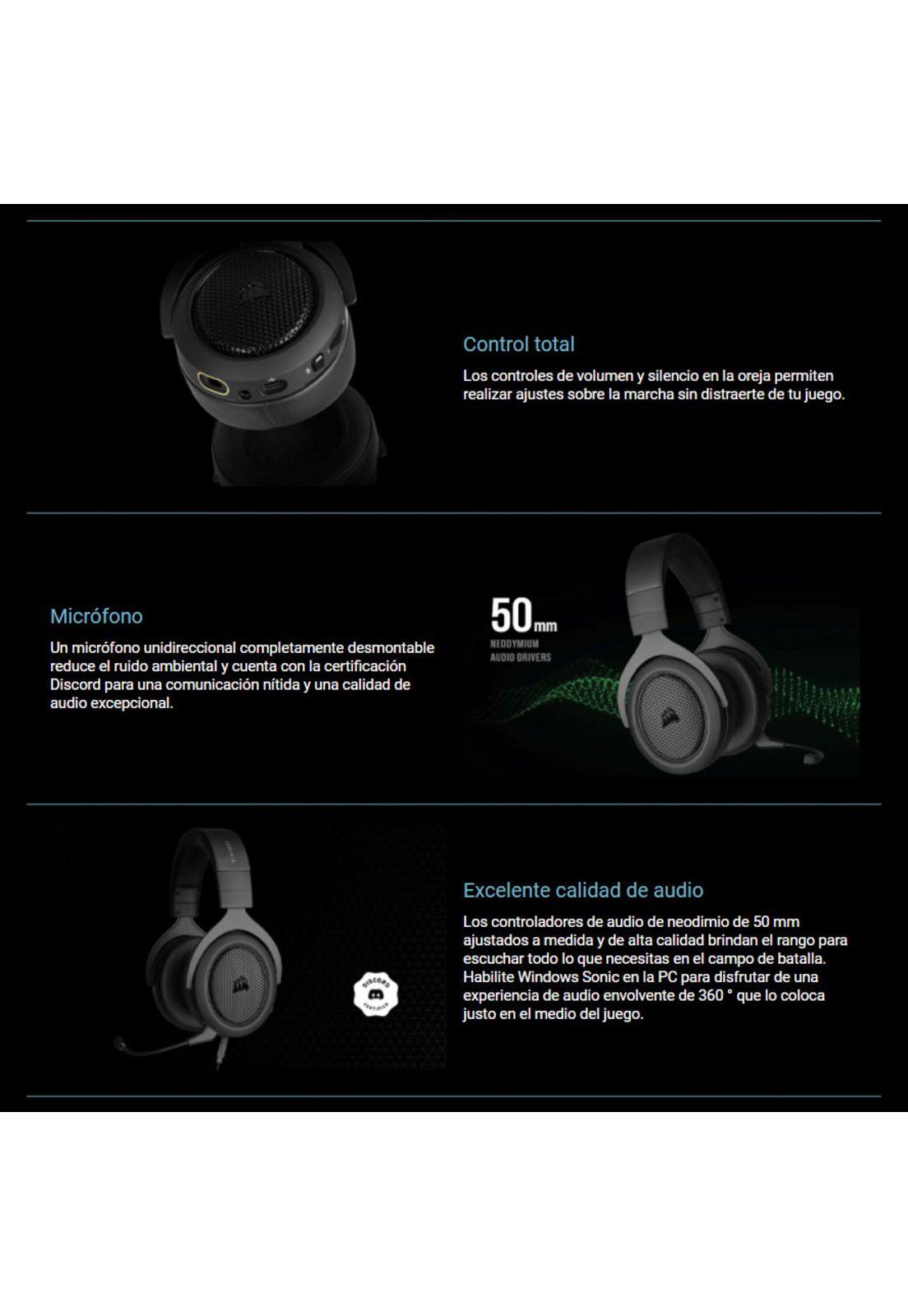 Audifonos Gamer Corsair Hs70 Bluetooth-3
