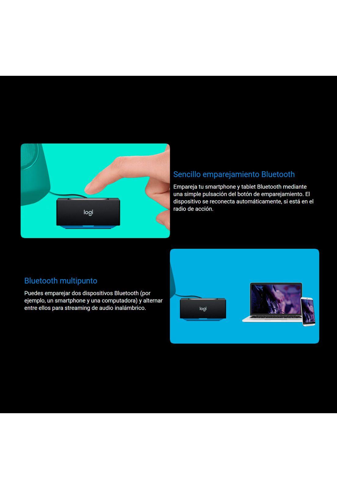 Receptor De Audio Bluetooth Logitech Con Salida Jack 3.5mm Y Rca-3