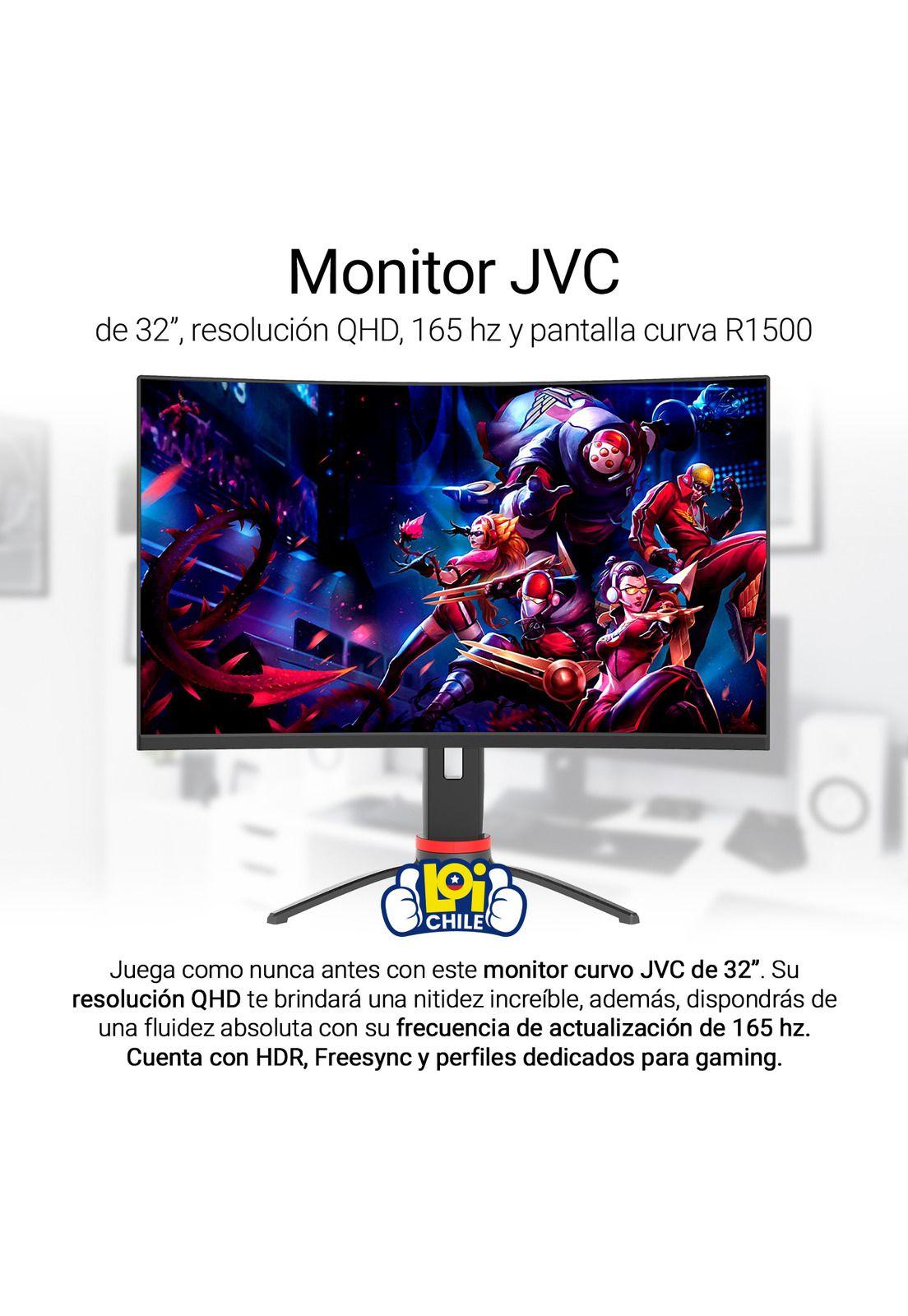 Monitor Gamer JVC 32" QHD Curvo 165Hz 1Ms-1