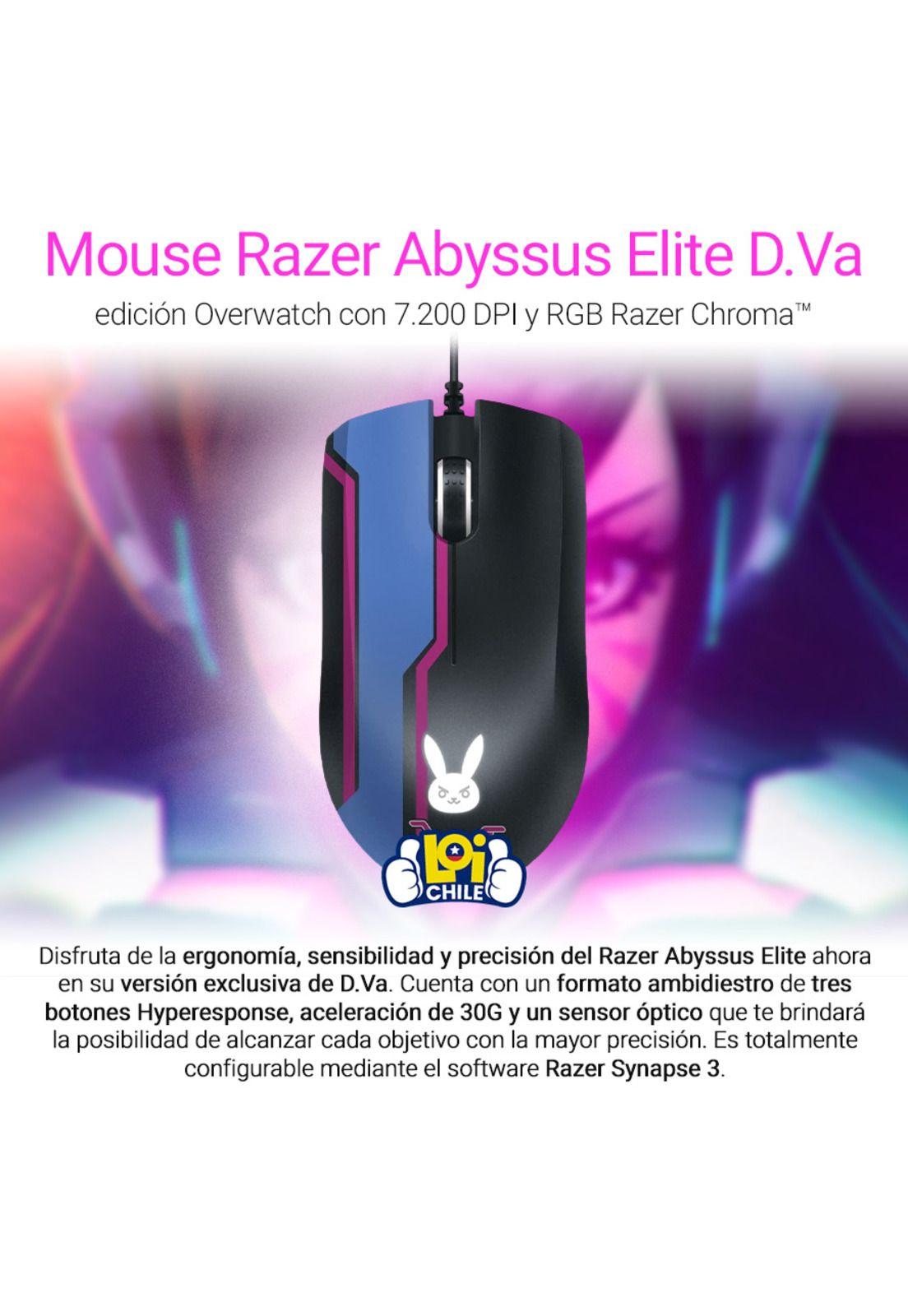 Mouse Gamer Razer Abyssus Elite D.Va Overwatch-1