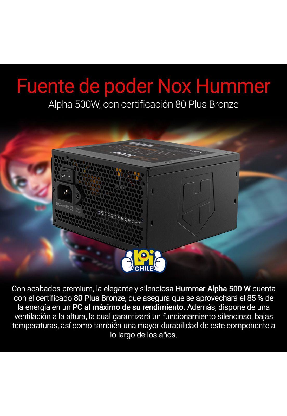 Fuente De Poder Nox Hummer Alpha 500w 80+ Bronze-1