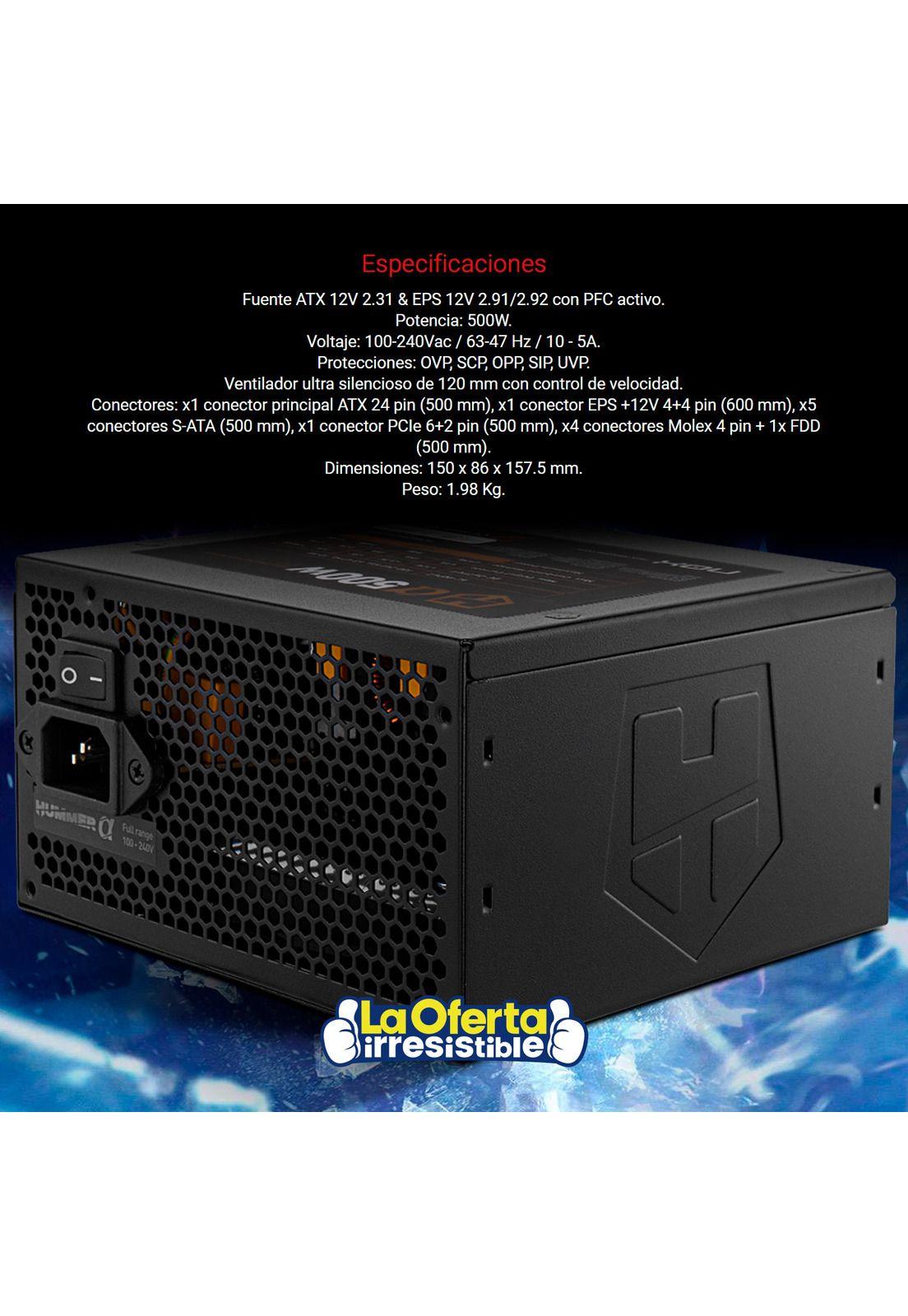 Fuente De Poder Nox Hummer Alpha 500w 80+ Bronze-3