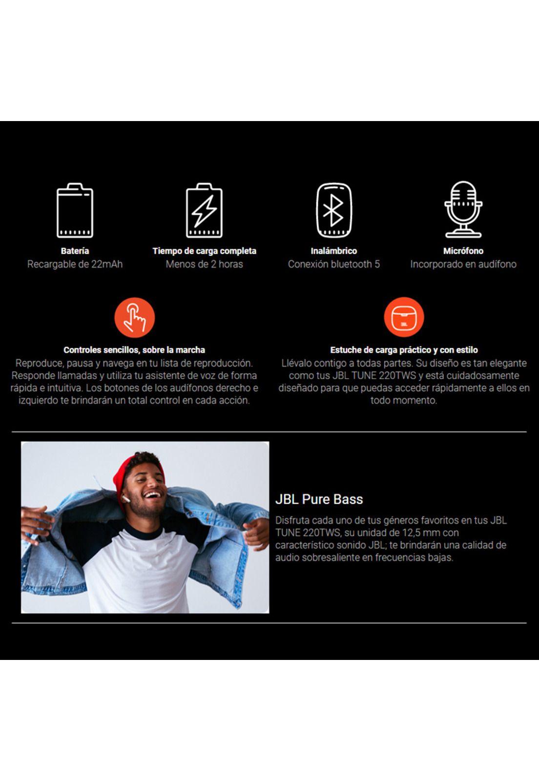 Audifonos JBL Tune T220 TWS Bluetooth-2