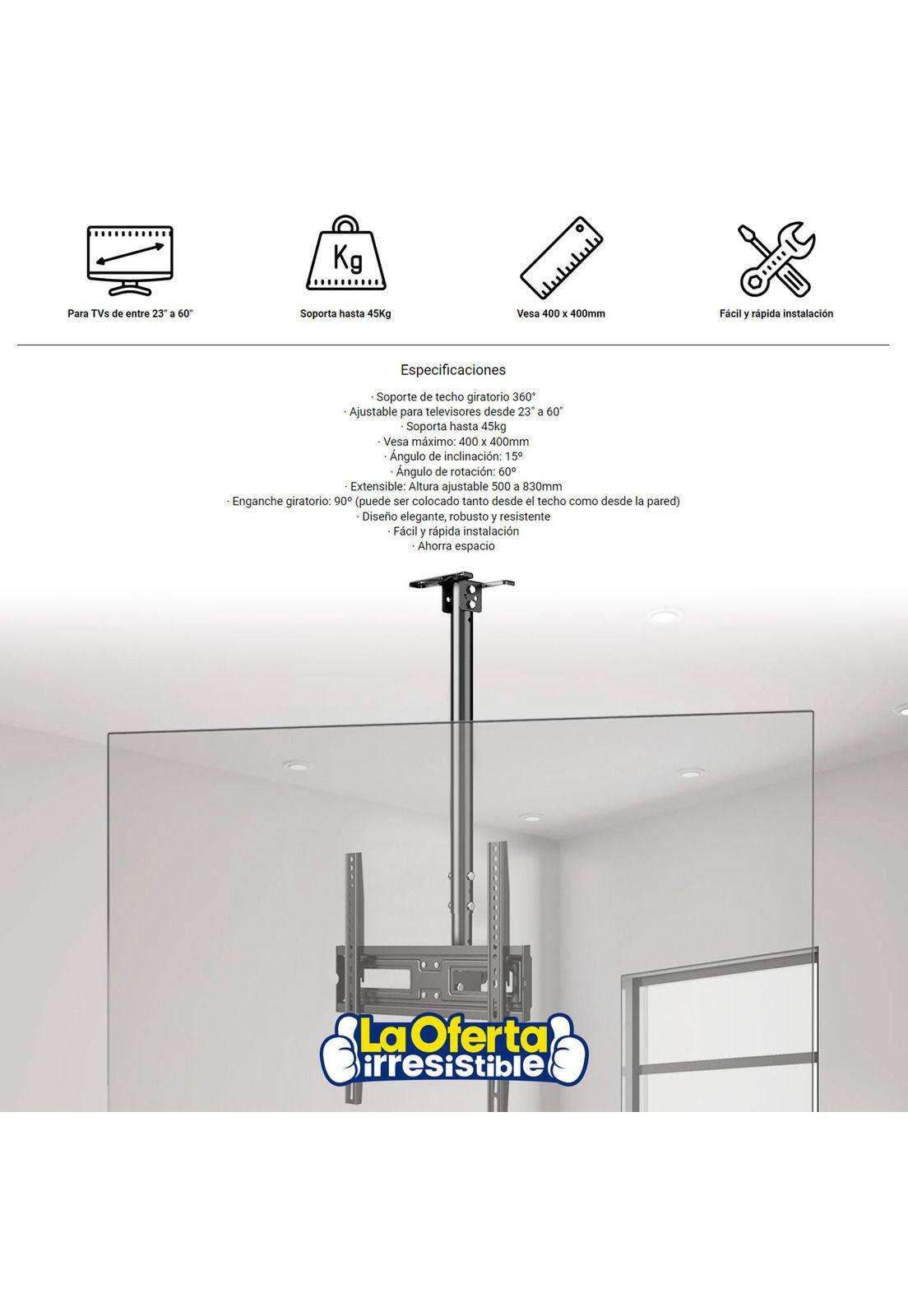 Soporte de Techo o Pared para TV Kolke 23” a 60” Giro 360°-2