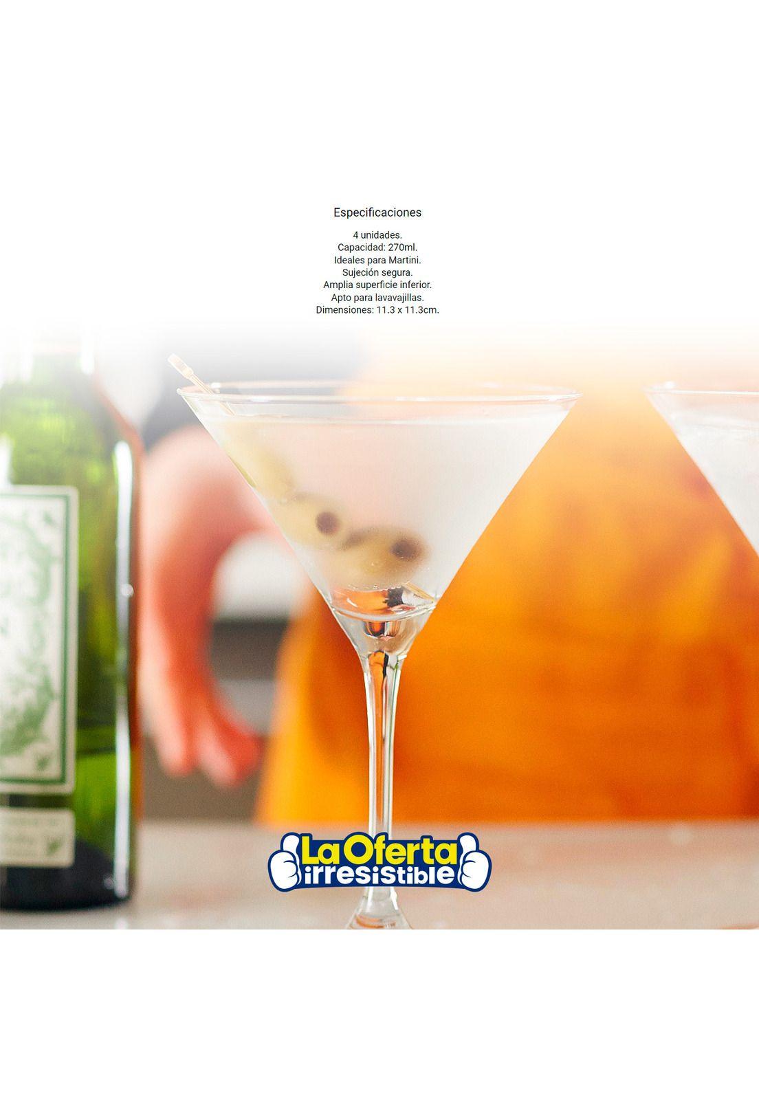 Set 4 Copas Martini Coctel 270ml Glasso-2