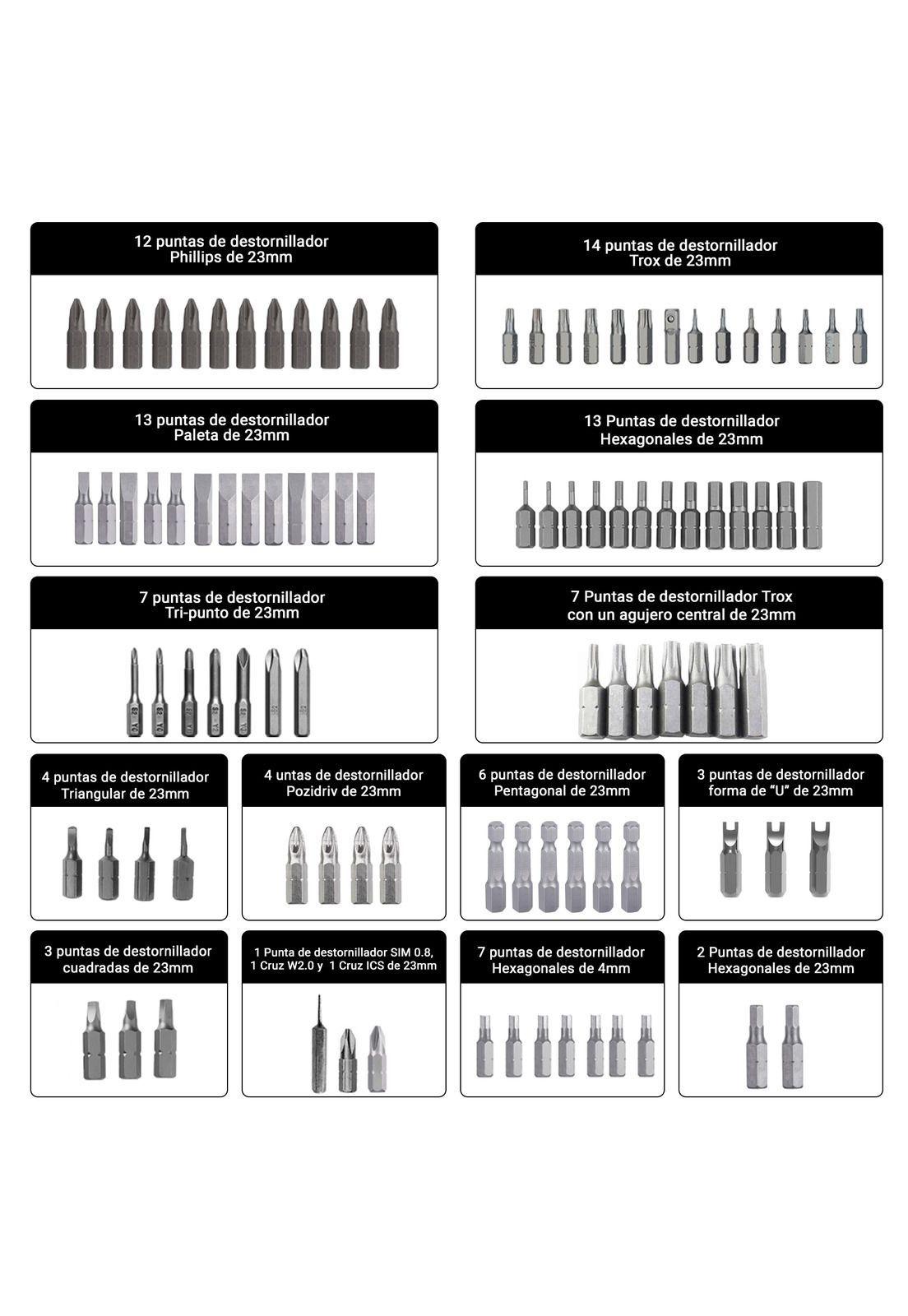 Kit de Destornilladores Nappo de Precisión con 115 Piezas-2