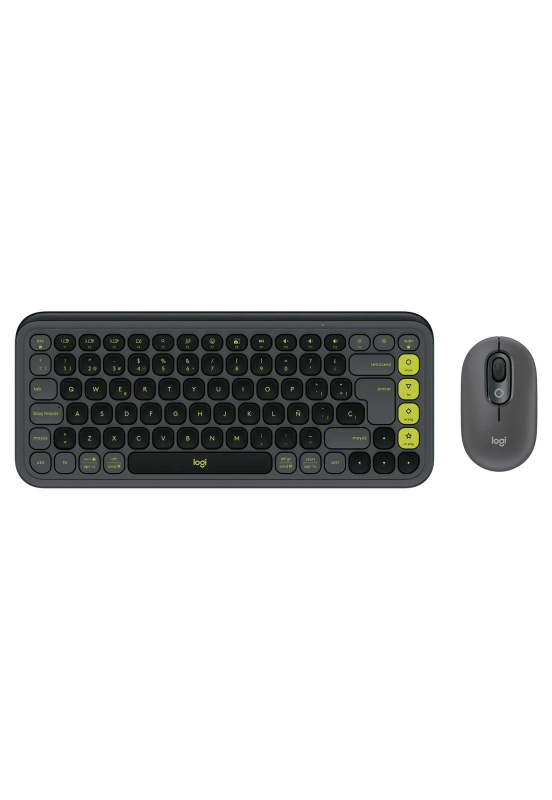 Kit Teclado y Mouse Inalámbricos Logitech Pop Icon Negro-3