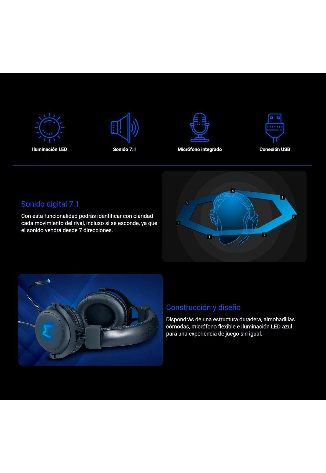 Audífonos Gamer Warrior Volker 7.1-2