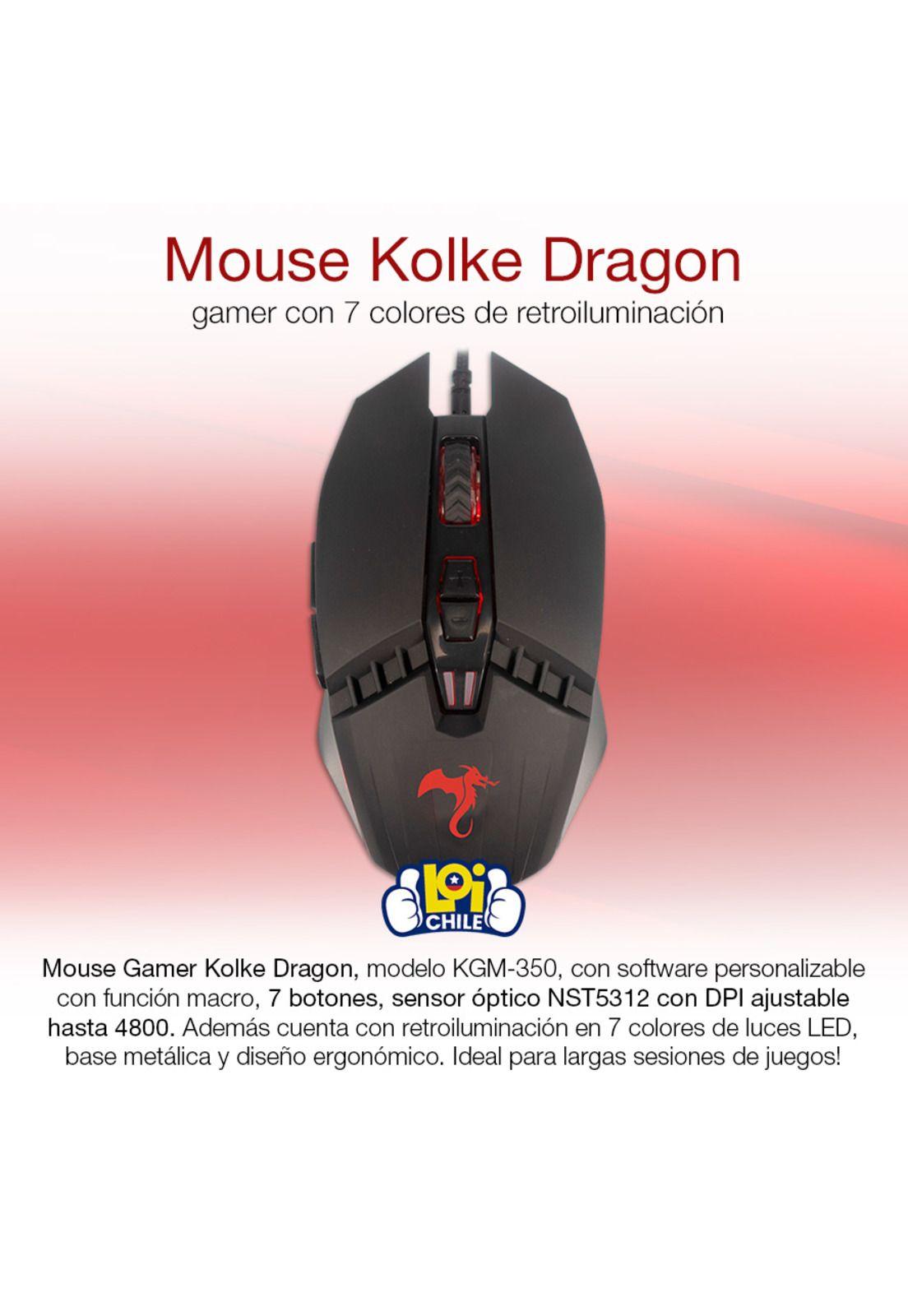 Mouse Gamer Kolke Dragon 7 Botones DPI Ajustable Retroiluminado-1
