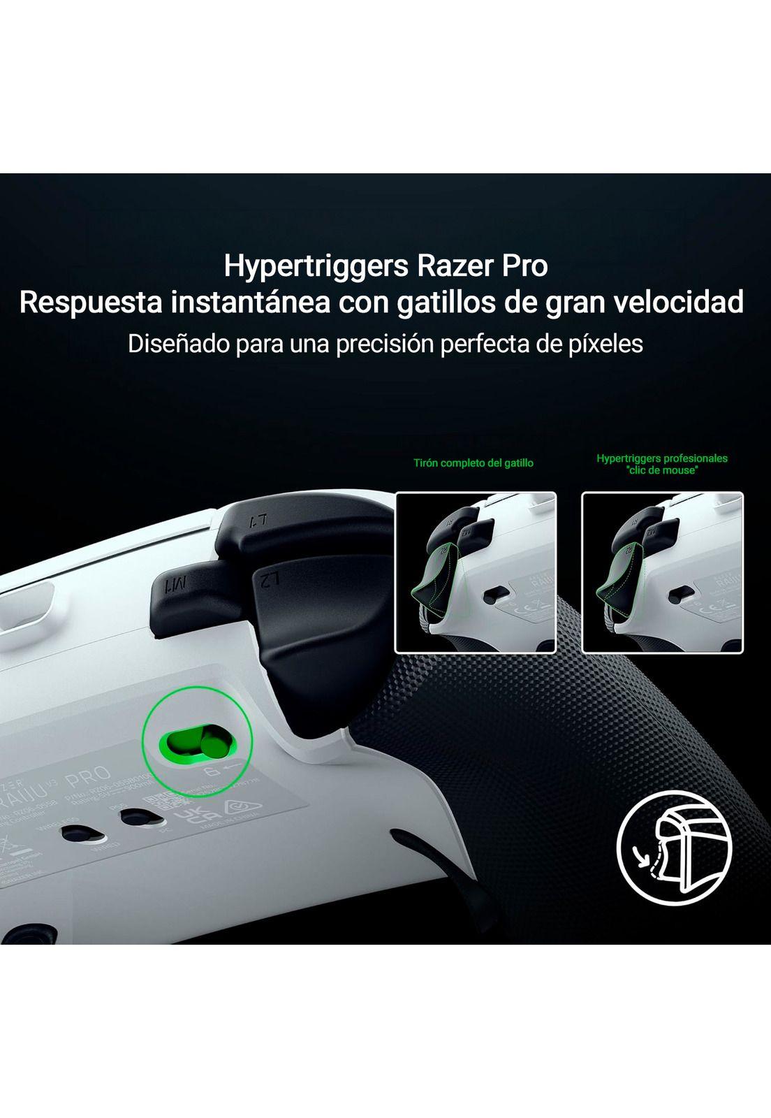Control Joystick Inalámbrico Razer Raiju V3 Pro PC PS5 White-7