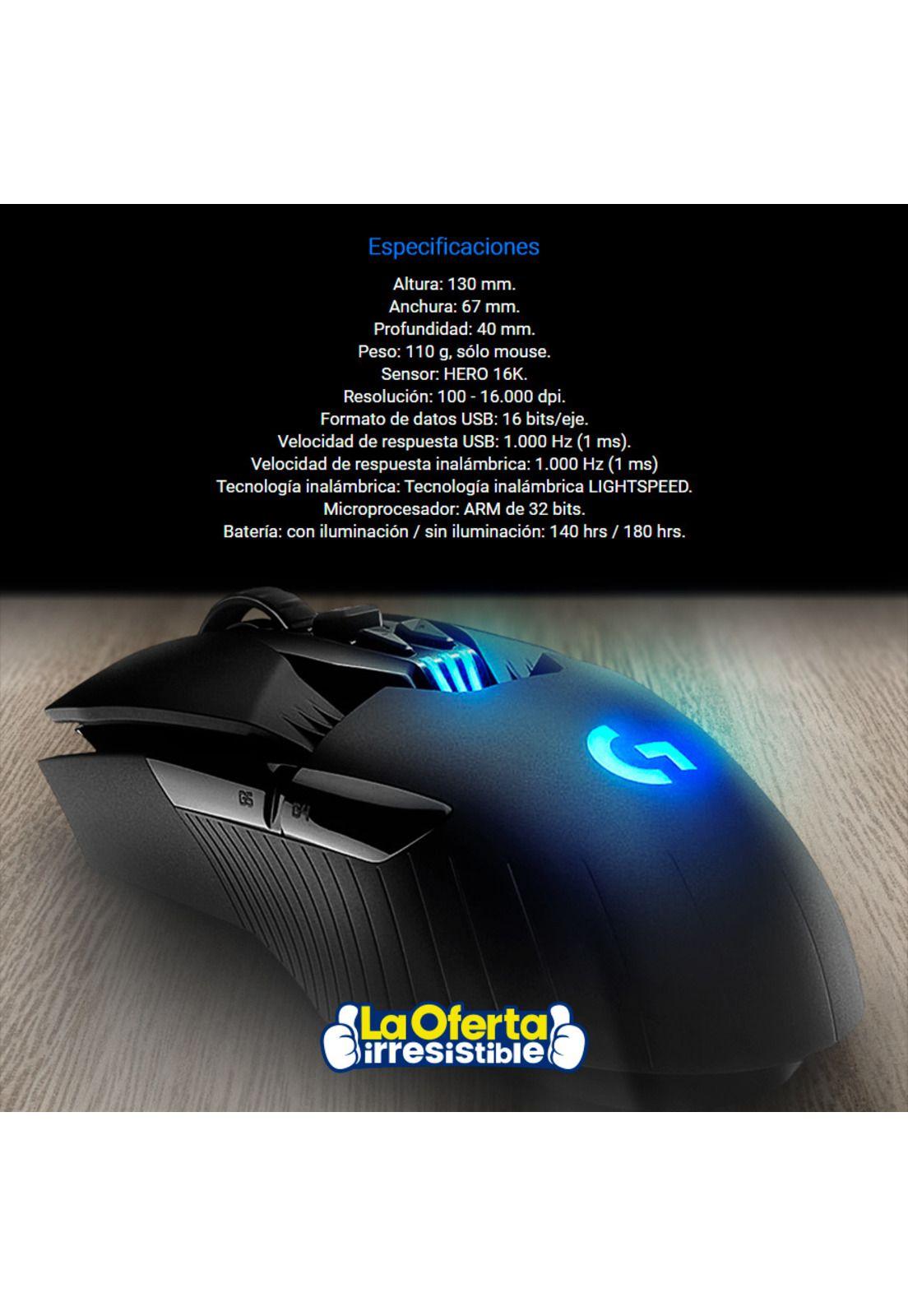 Mouse Gamer Inalámbrico Logitech G903 Lightspeed con sensor Hero 16k-4