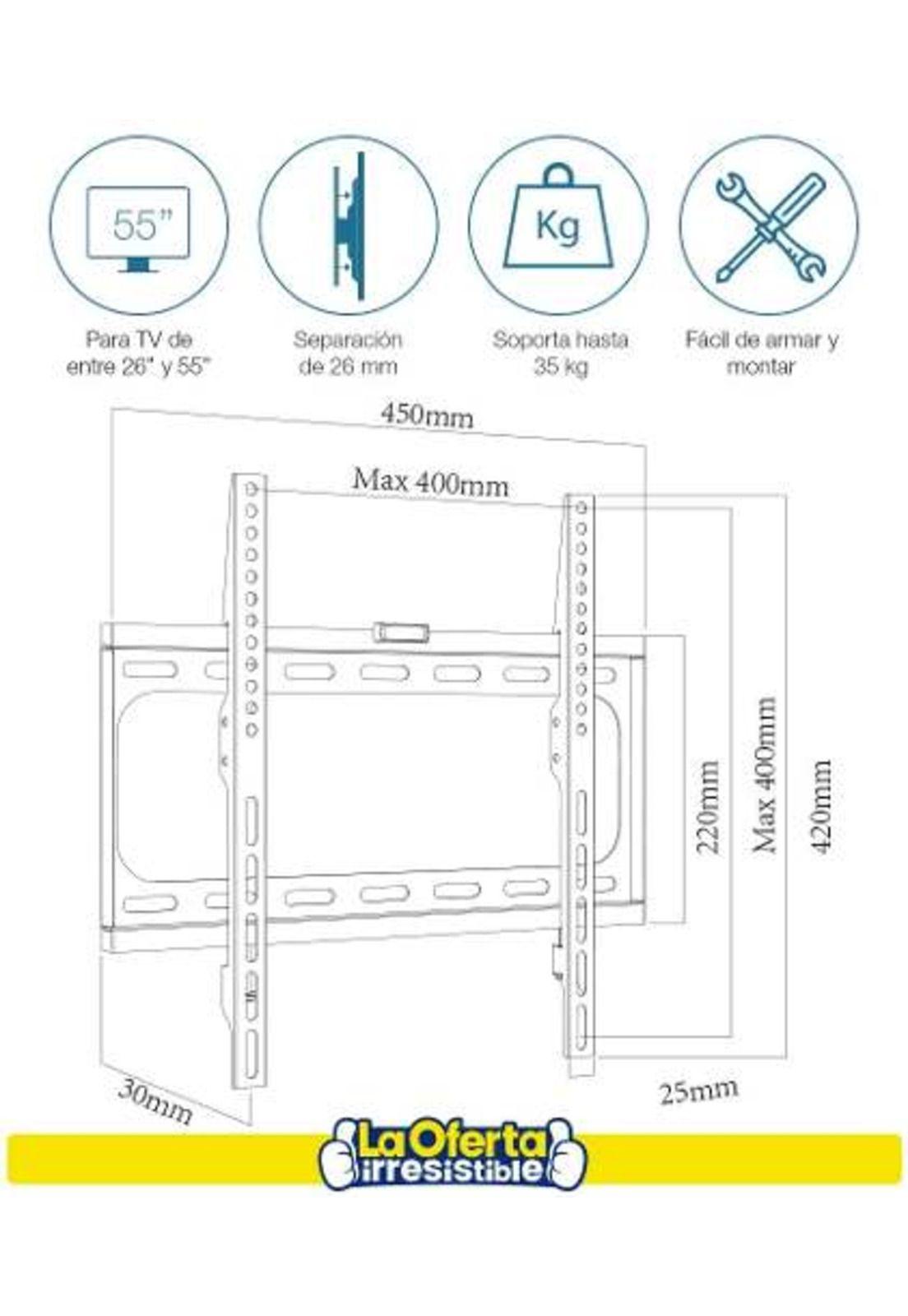 Soporte Vesa Para Tv Led Lcd De 26 A 55 Soporta 35 Kilos Loi-2