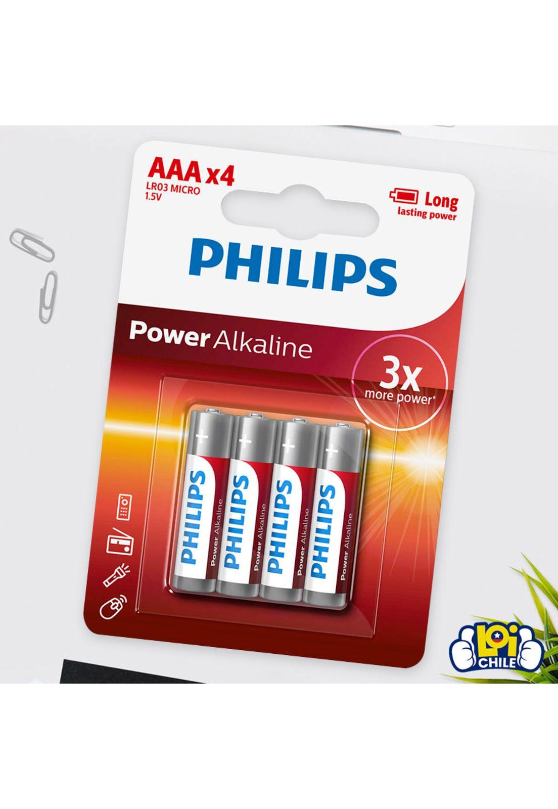Pilas AAA Philips Alcalinas Pack x4 1,5v-4