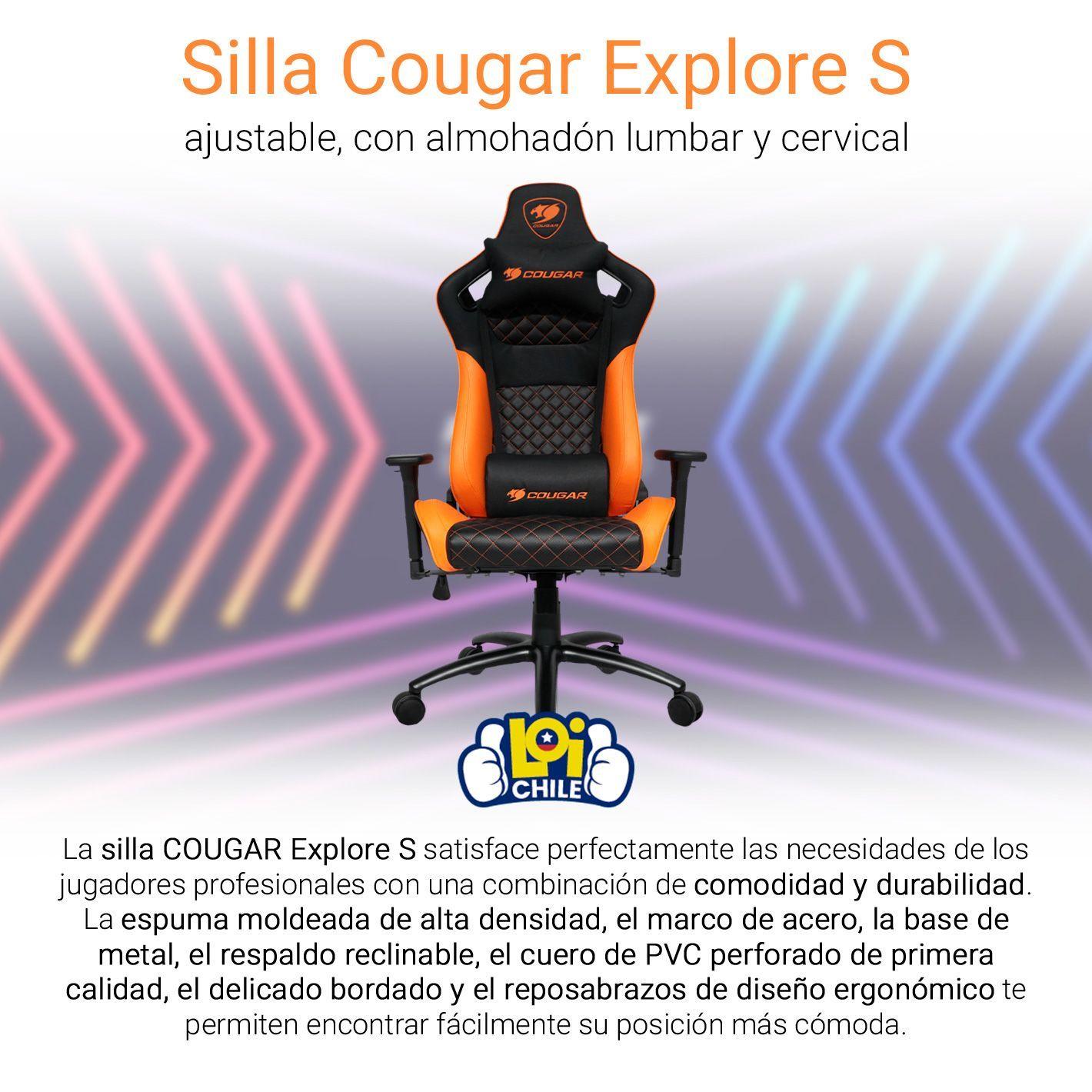 Silla Gamer Cougar Explorer S Black/Orange Ergonómica-1