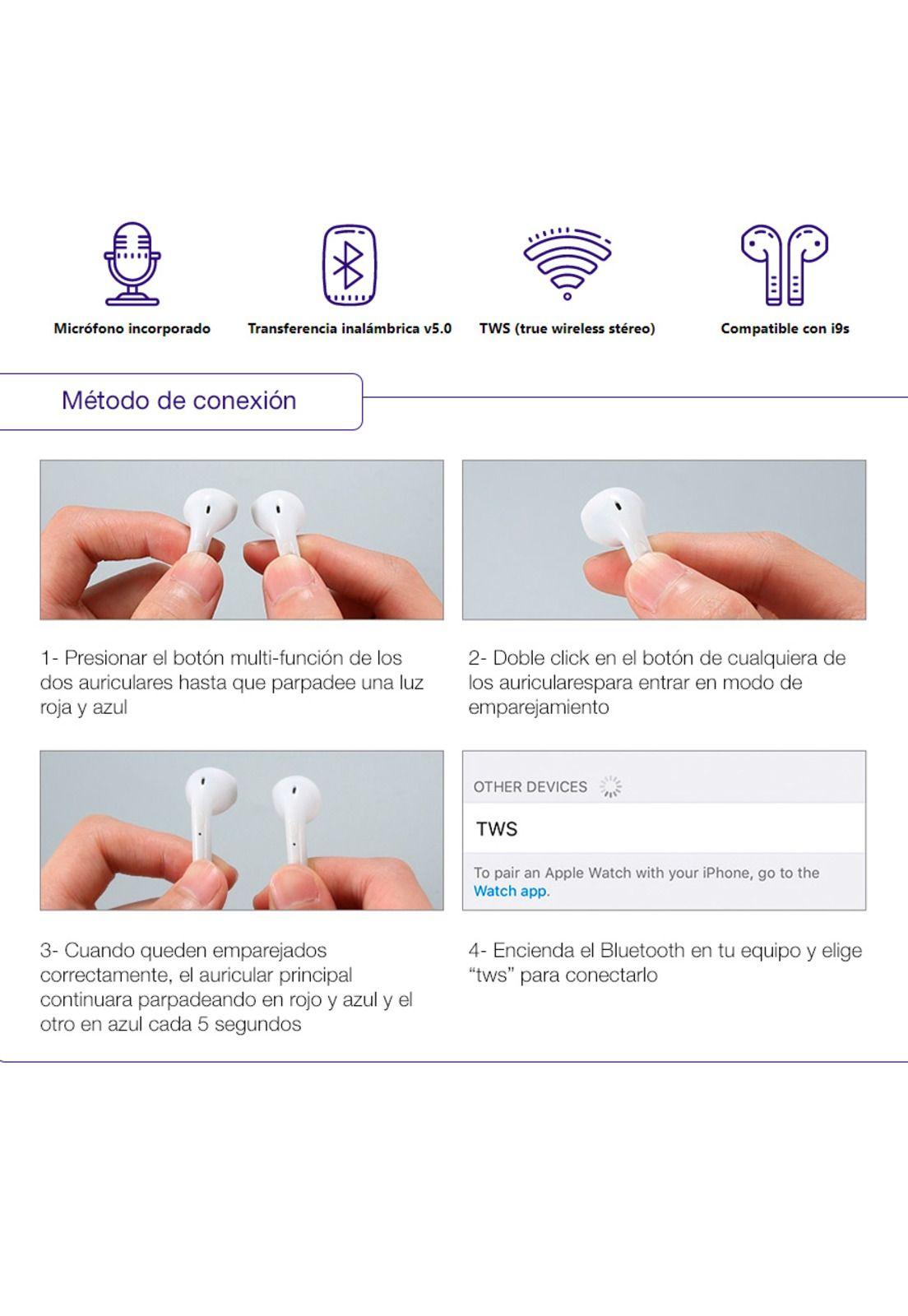 Audífonos Bluetooth KOLKE TWS Caja de Carga Inalámbrica-3