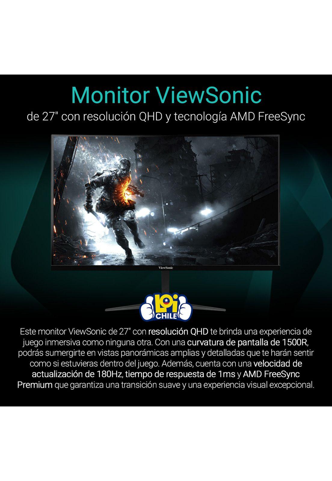 Monitor Gamer Viewsonic 27” QHD AMD Freesync 180Hz-1