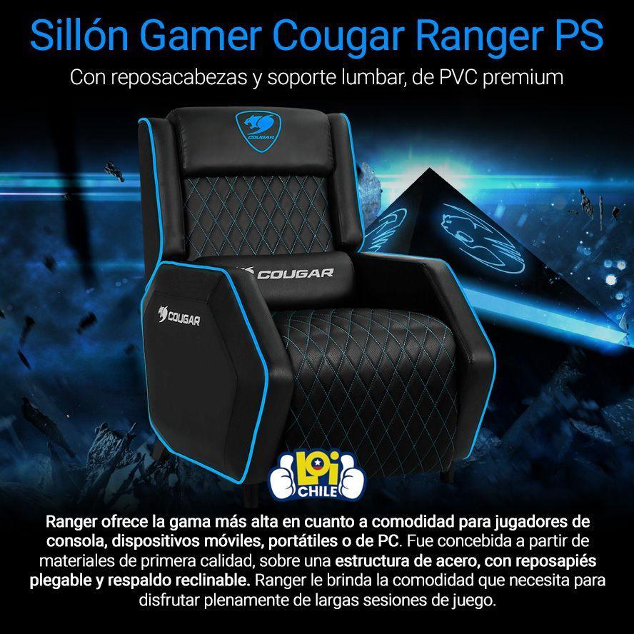 Sillon Gamer Cougar Ranger PS Azul Eco Cuero Reclinable -1