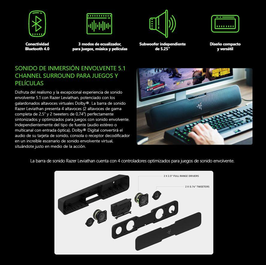 Parlante Razer Leviathan Sondbar 5,1-2