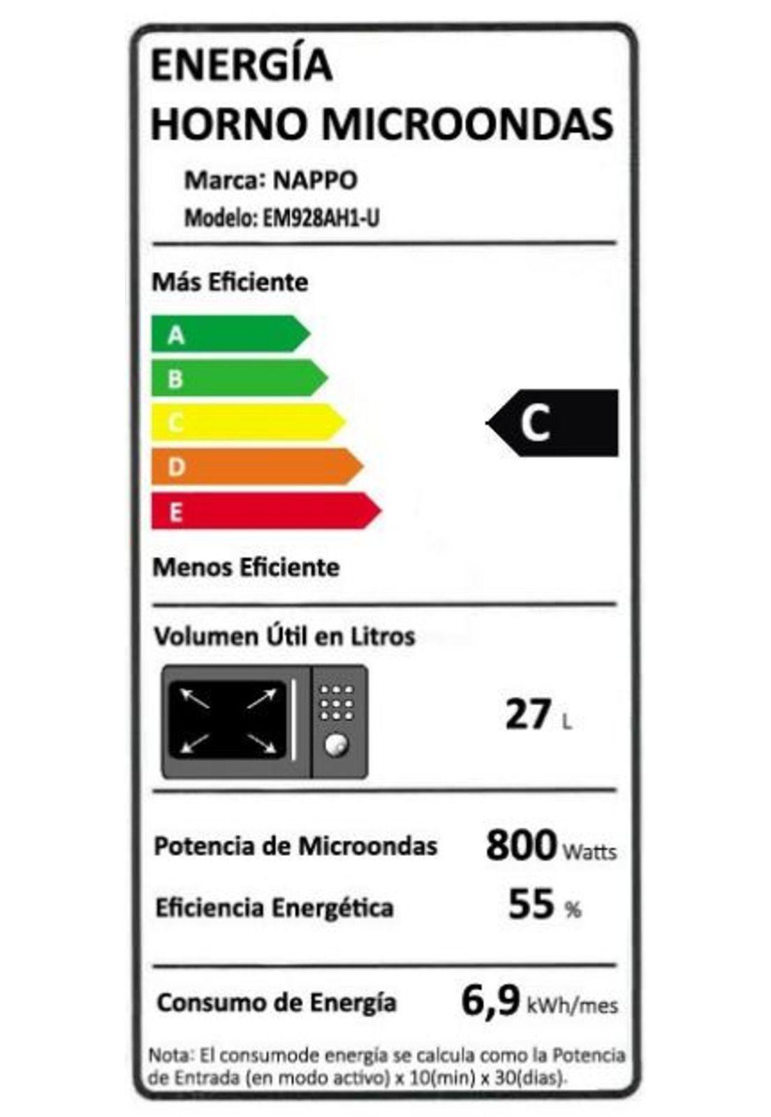 Microondas NAPPO 28L Digital 6 Programas Vidrio Espejado-6