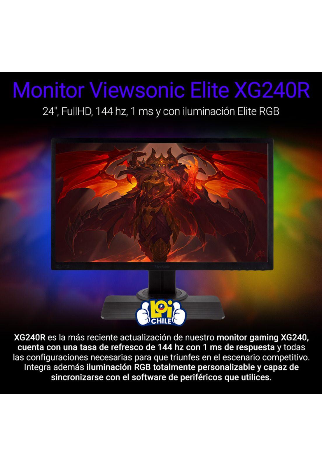 Monitor Gamer Viewsonic XG240R 144Hz 1Ms Elite RGB 24'-1