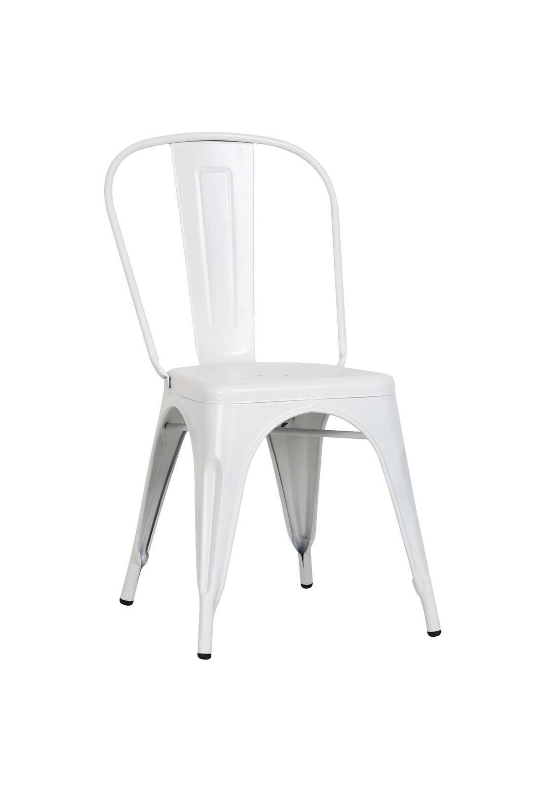 Set de 4 Sillas de Metal Diseño Tolix Empoli Blanca-1